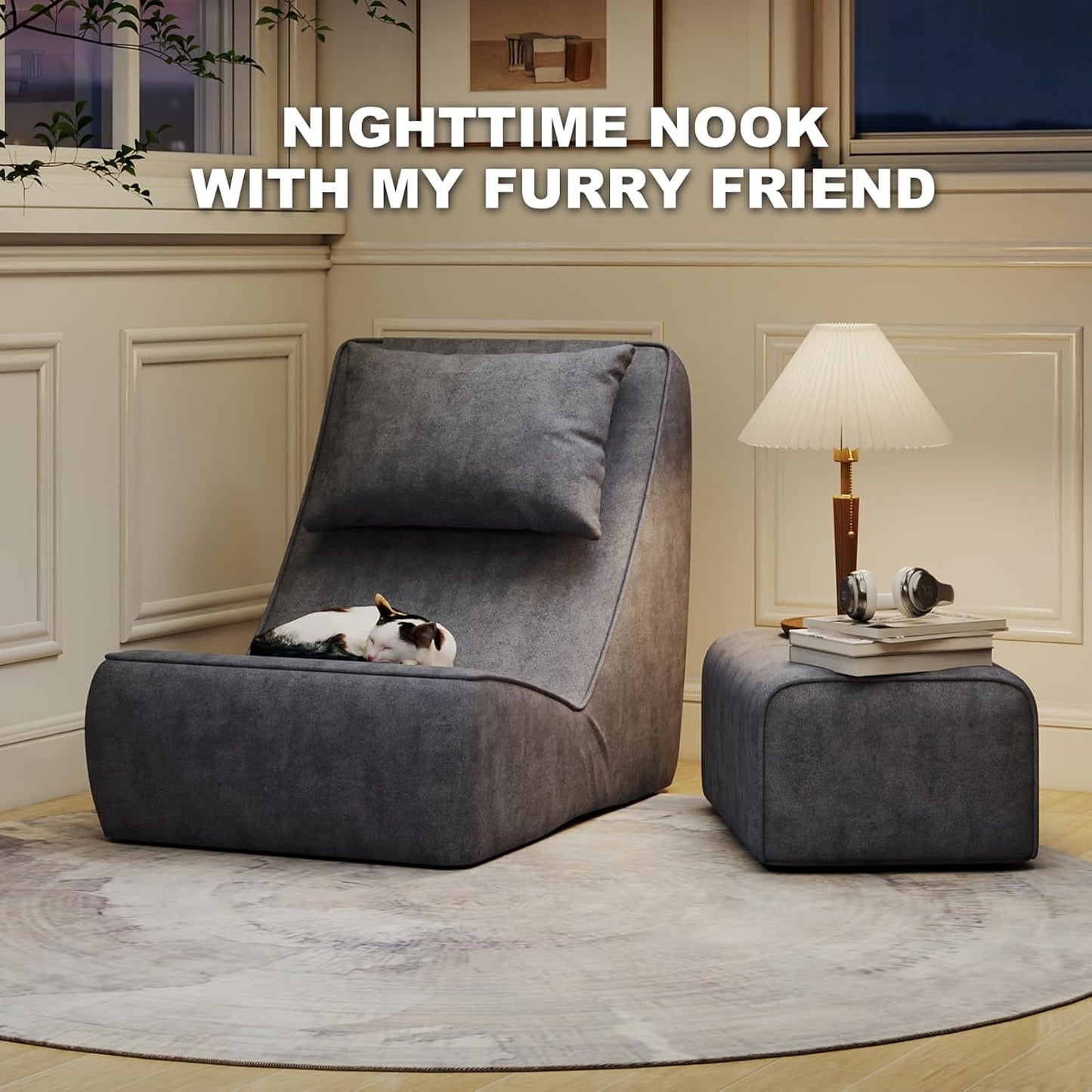 VelvetHaven Convertible Sex Chaise & Ottoman Set