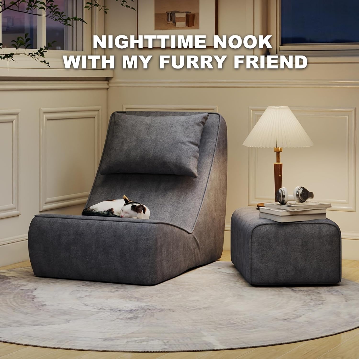 VelvetHaven Convertible Sex Chaise & Ottoman Set