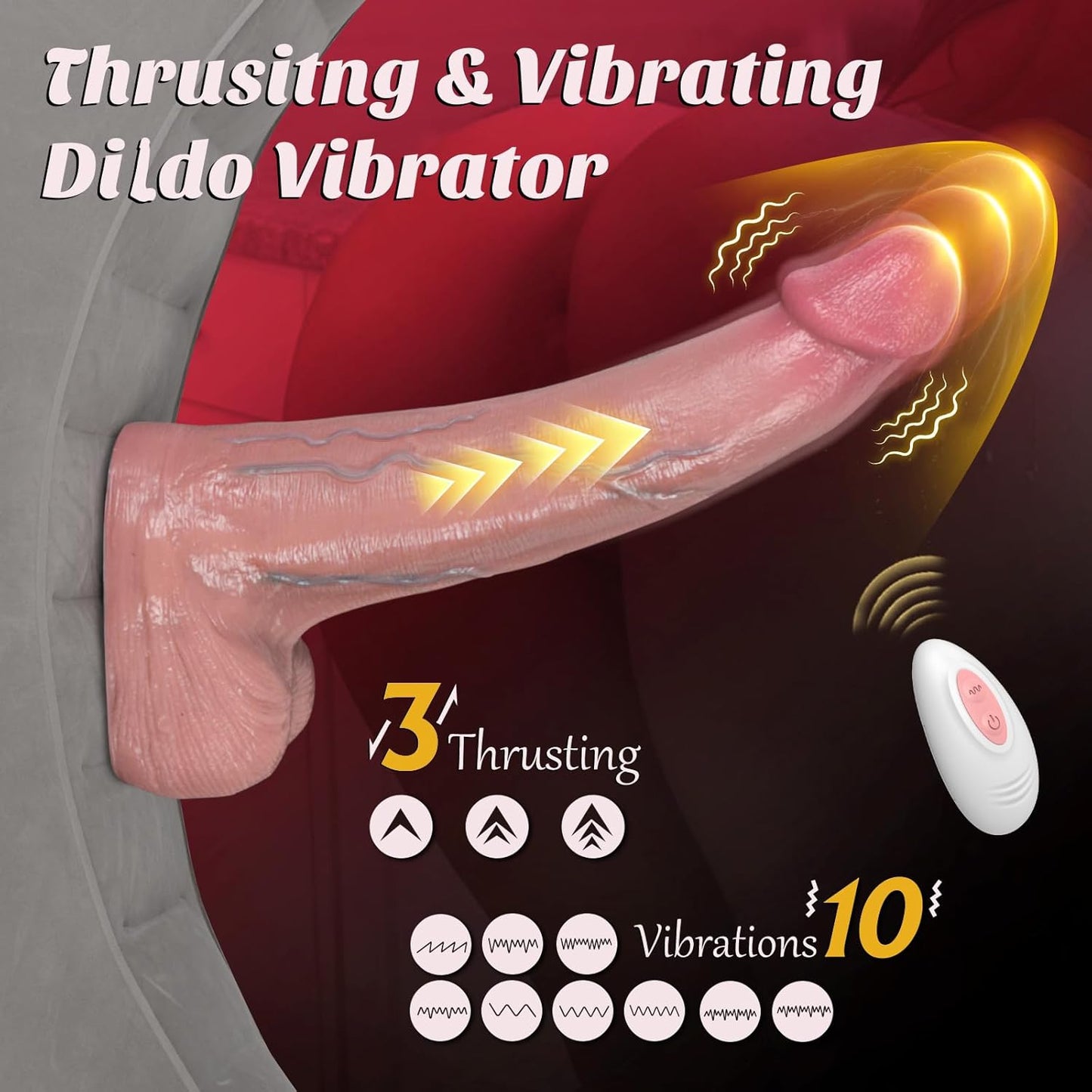 Sex Pillow BDSM Toys, Dildo Vibrator with Thrusting & Vibrating, Boat-Swinging Inflatable Position Cushion with Bondage Cuffs, Sex Chair Sofa Furniture for Bedroom Couples