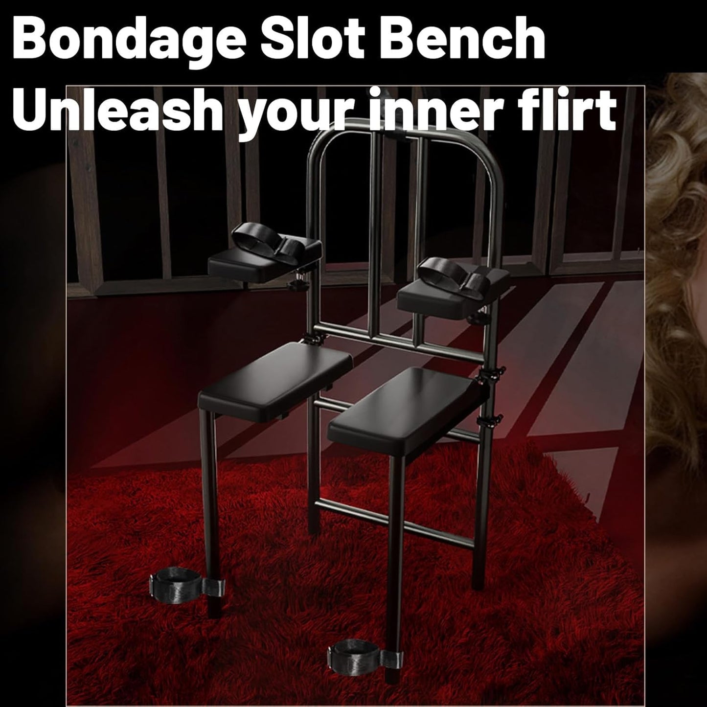 Bondage Furniture, Sex Chair, Sex Bench, BDSM Chair, Adjustable Restraint Wrist Cuffs Included, Ultimate Fully Adjustable Obedience Chair, Novelty BDSM Sex Toy for Adult Game.