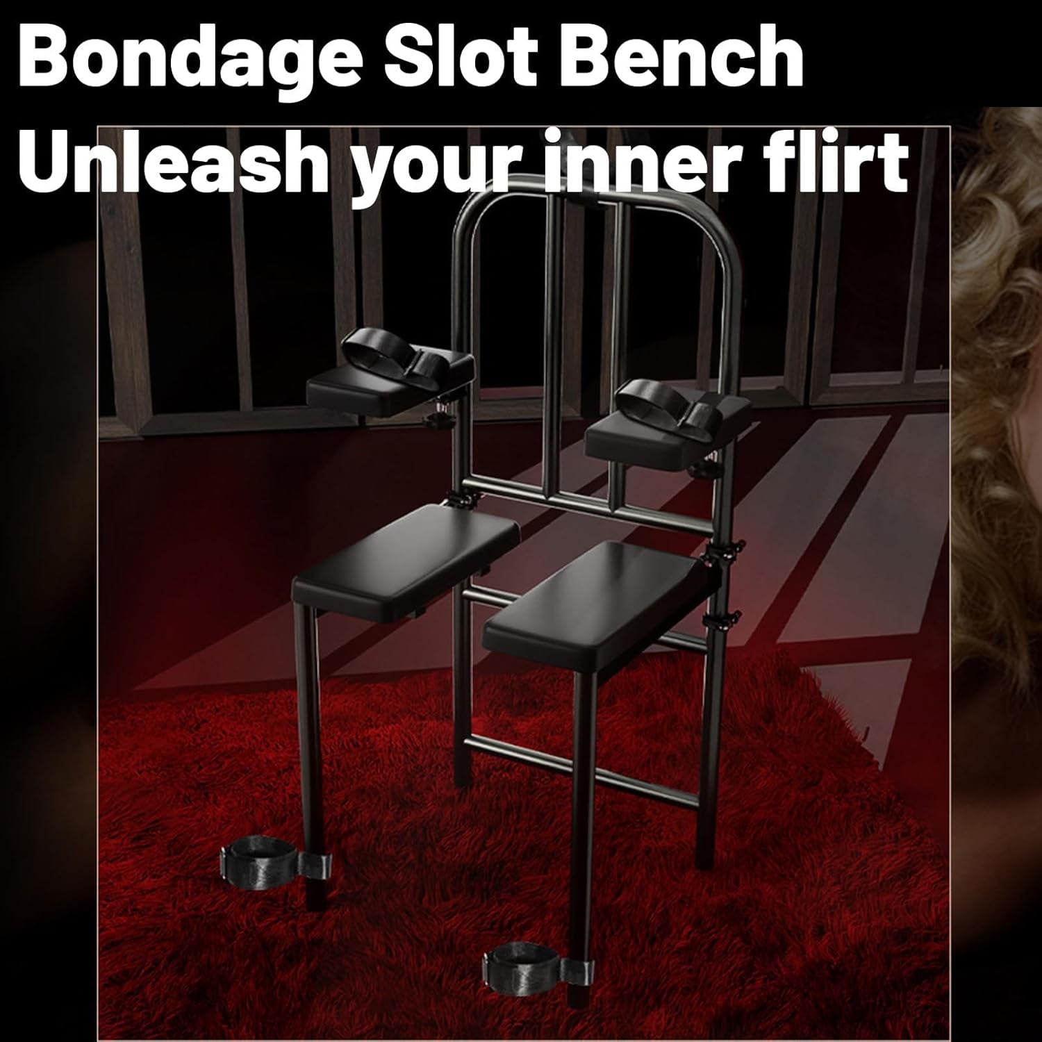 Bondage Furniture, Sex Chair, Sex Bench, BDSM Chair, Adjustable Restraint Wrist Cuffs Included, Ultimate Fully Adjustable Obedience Chair, Novelty BDSM Sex Toy for Adult Game.