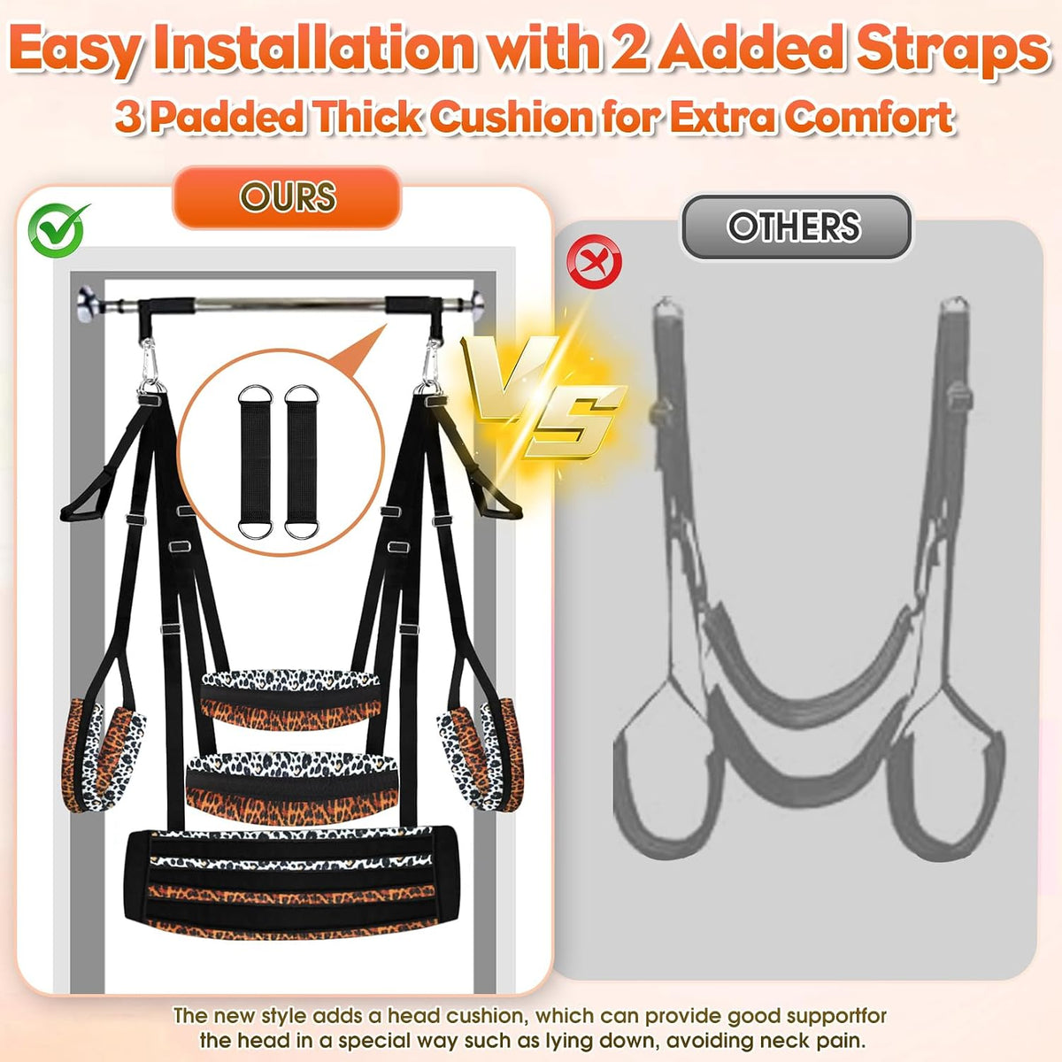DuskHarness Door and Ceiling Mounted BDSM Sex Swing with Wide Seat