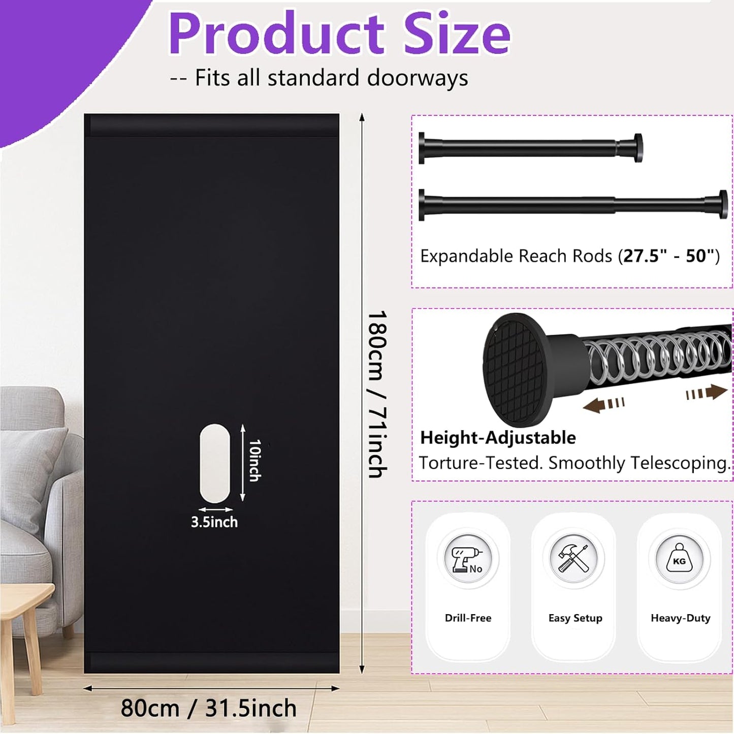 ThresholdAffair Glory Hole Doorway Curtain Kit for Couples
