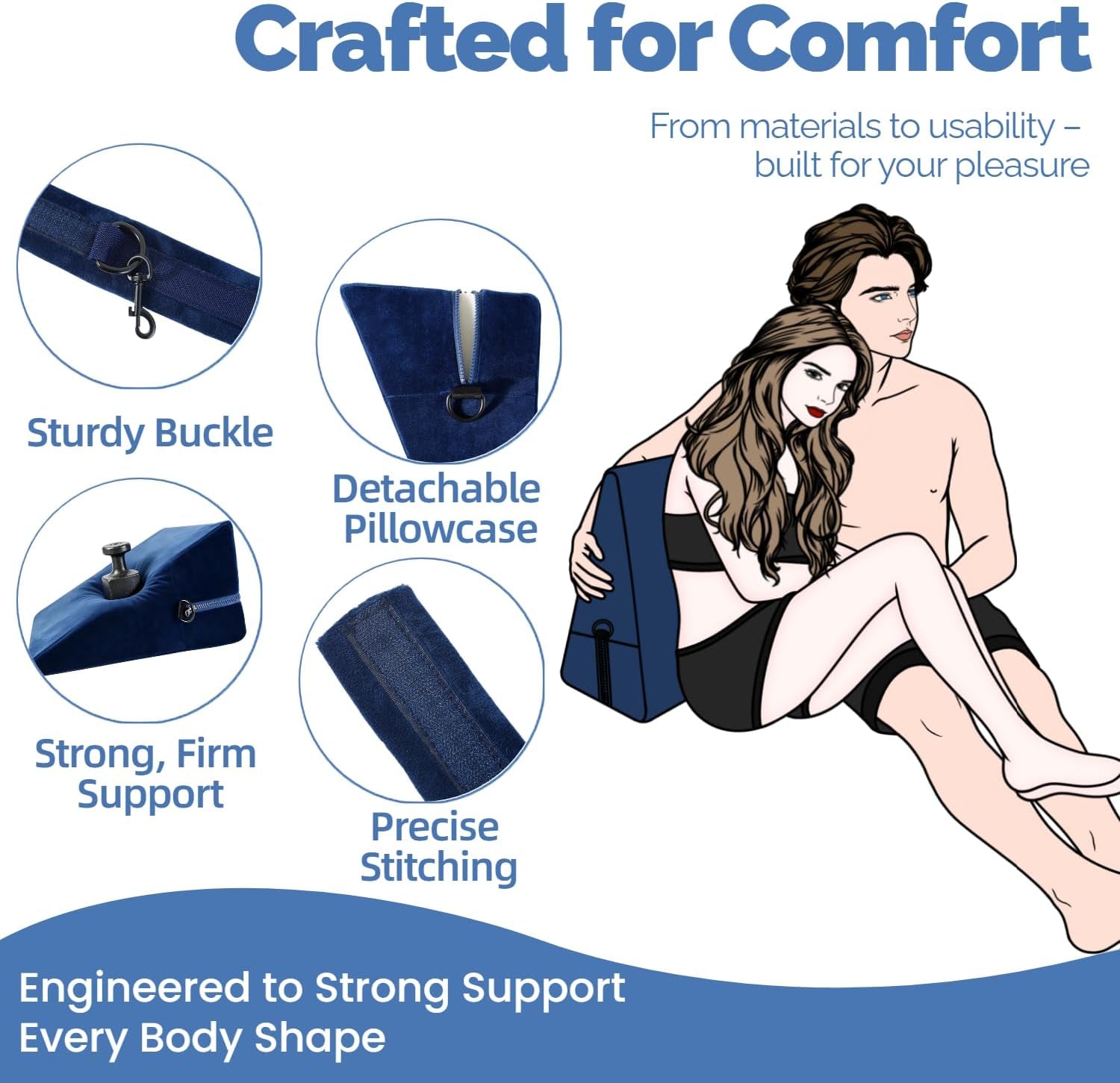 AzureLift Sex Position Pillow with Cuffs