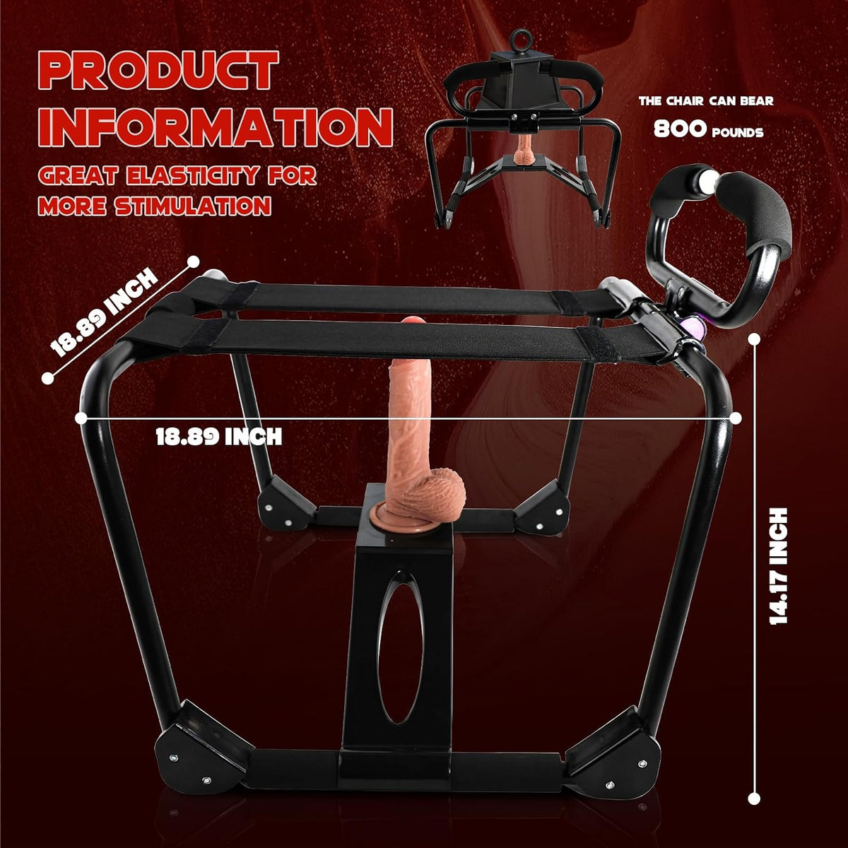 LowCourt Foldable Sex Chair with Padded Handles and Support Straps