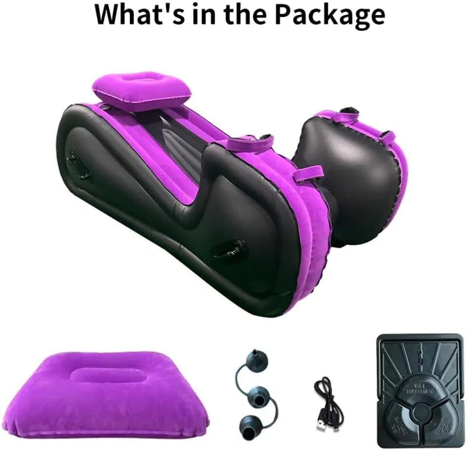 Sex Furniture Inflatable Sex Sofa for G Spot Position Aid BDSM Sex Toys Bed with Inflatable Sex Pillow & Automatic Air Pump for Couples Bedroom Living Room Garden Camping