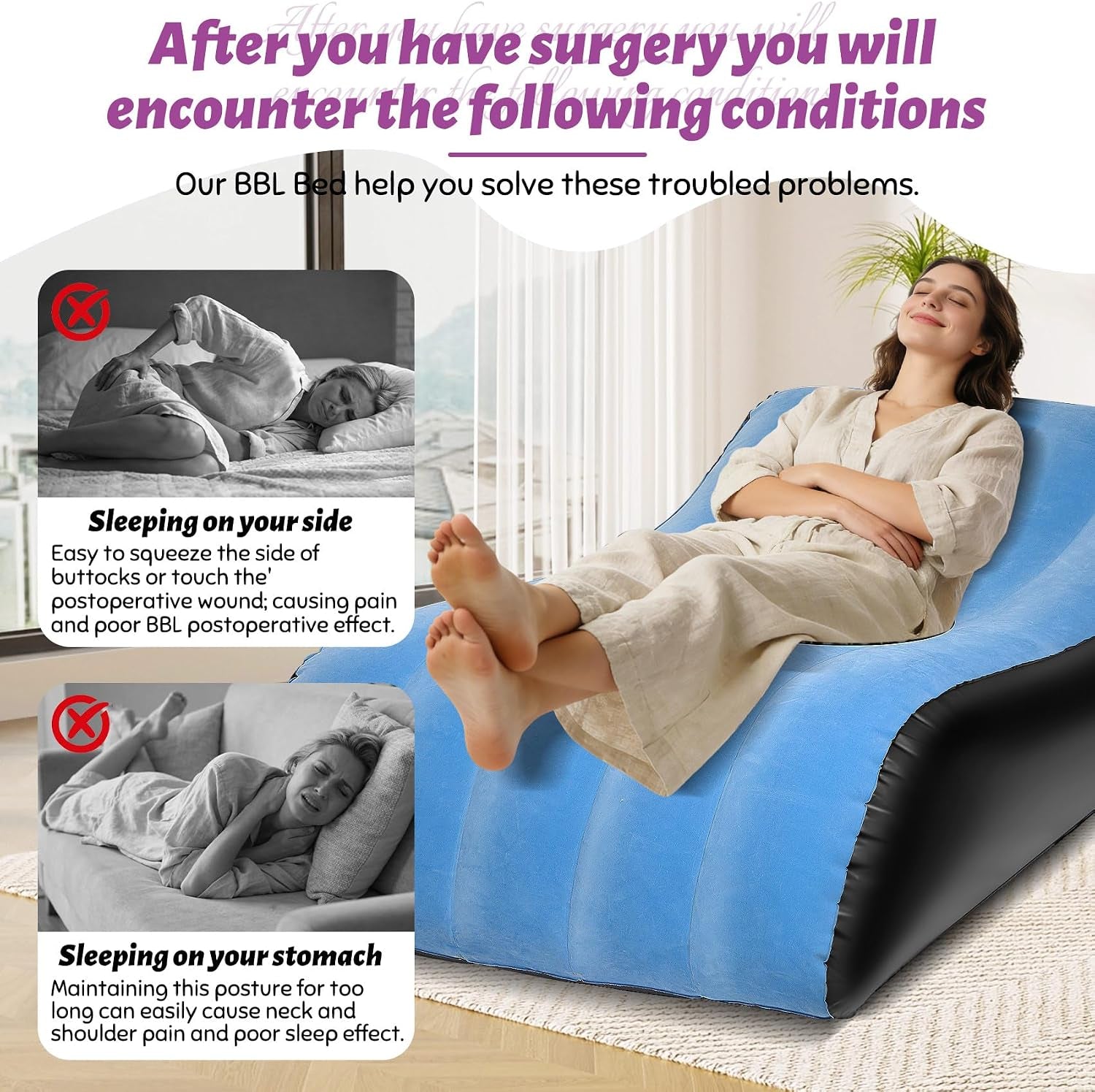 AzureContour Inflatable Sex Sofa & BBL Recovery Bed
