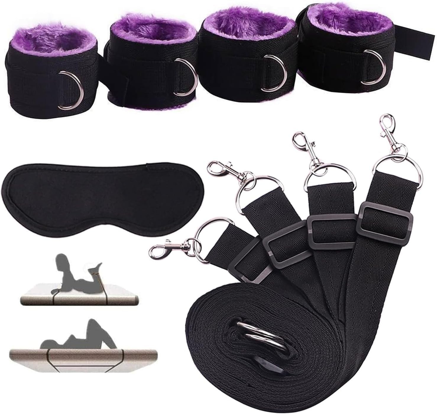 TieMeDown BDSM Bed Restraint Set – Under-Mattress Kit