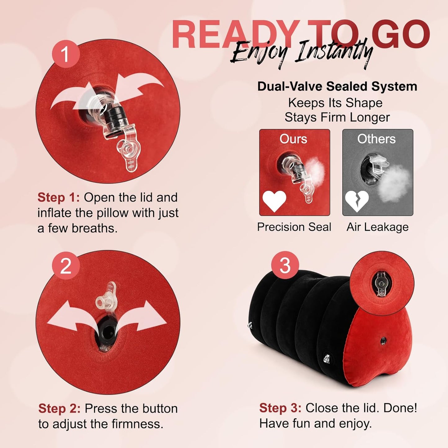 HeartLock Sex Position Pillow | Inflatable Dildo Mount Cushion