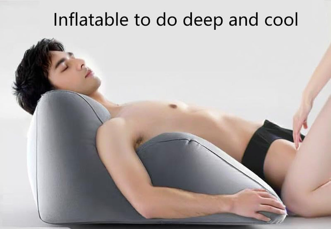 Intimacy Pillow for Couples - Inflatable Wedge Cushion, Sex Furniture Support with Travel Bag, Hip Positioning Pillow for Bed & Outdoor Use (Grey)
