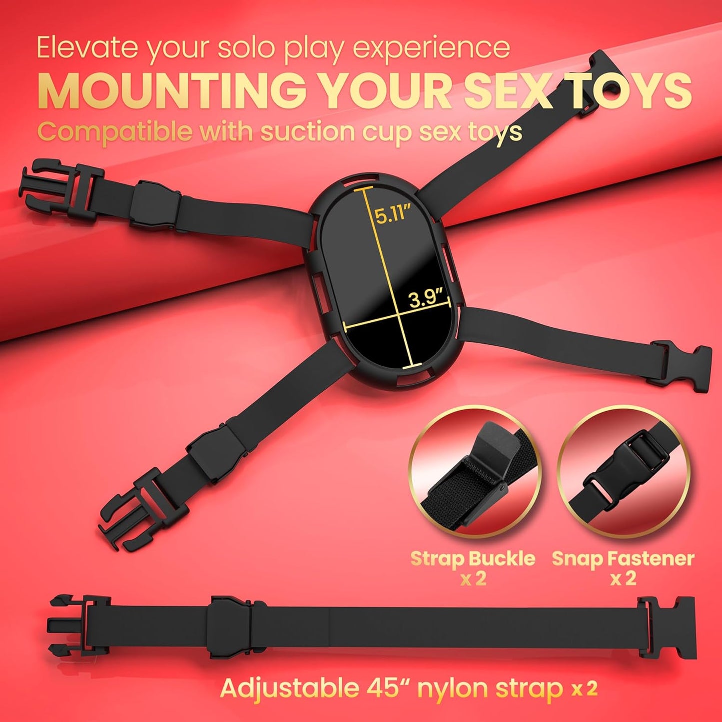2 in 1 Inflatable Sex Pillow with Suction Cup Dildo Mount – Adjustable Sex Toy Holder, Strap-On Harness Sex Chair Sex Saddle, Hands-Free Play, Sex Furniture, Lesbian, Couples (Without Sex Toys)
