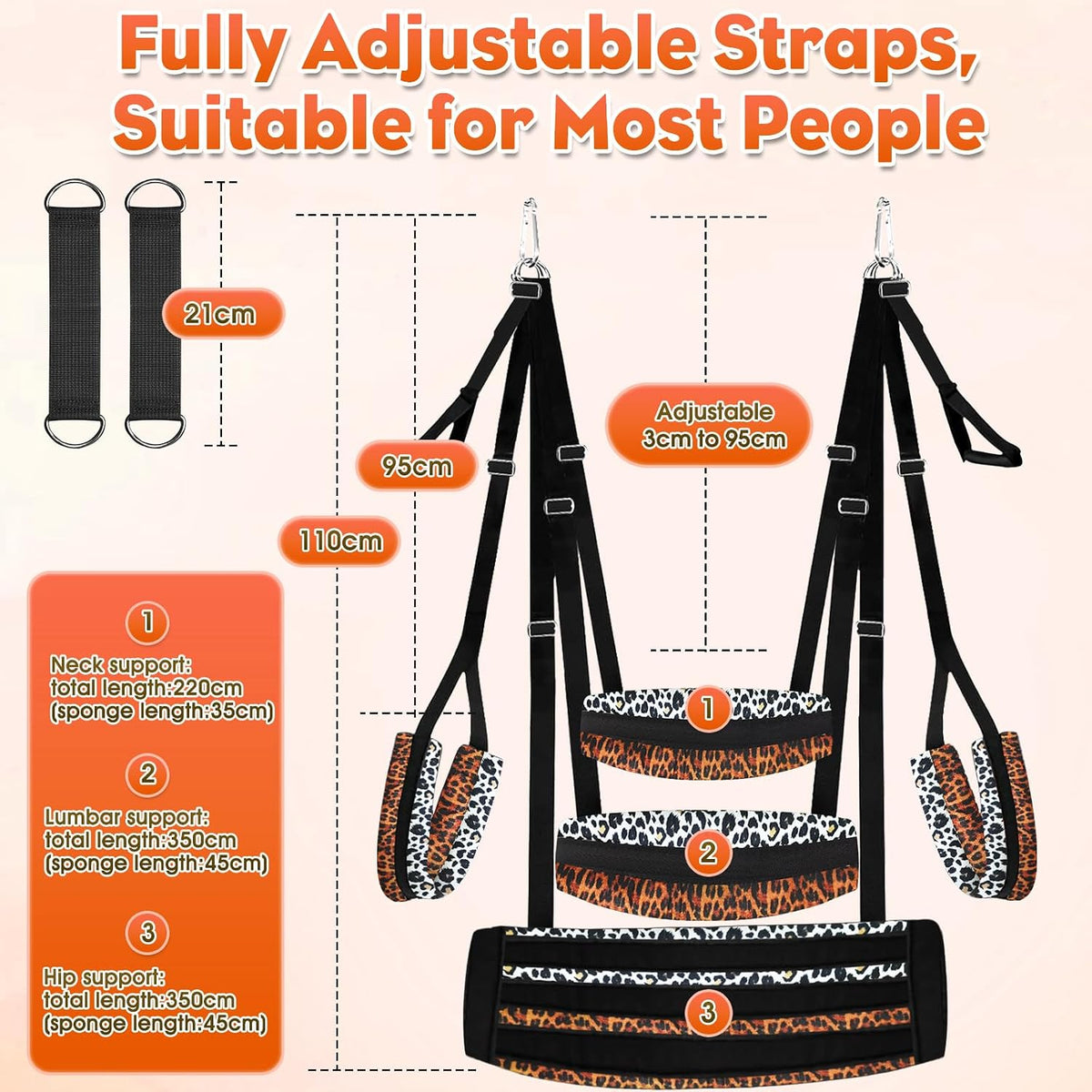 DuskHarness Door and Ceiling Mounted BDSM Sex Swing with Wide Seat