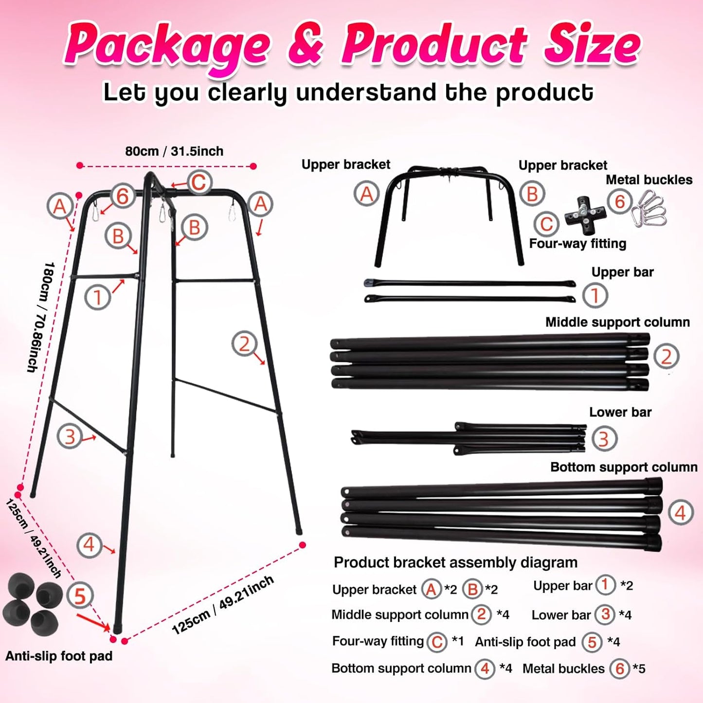 DuskFrame Freestanding Sex Swing Frame 800 lbs Hold