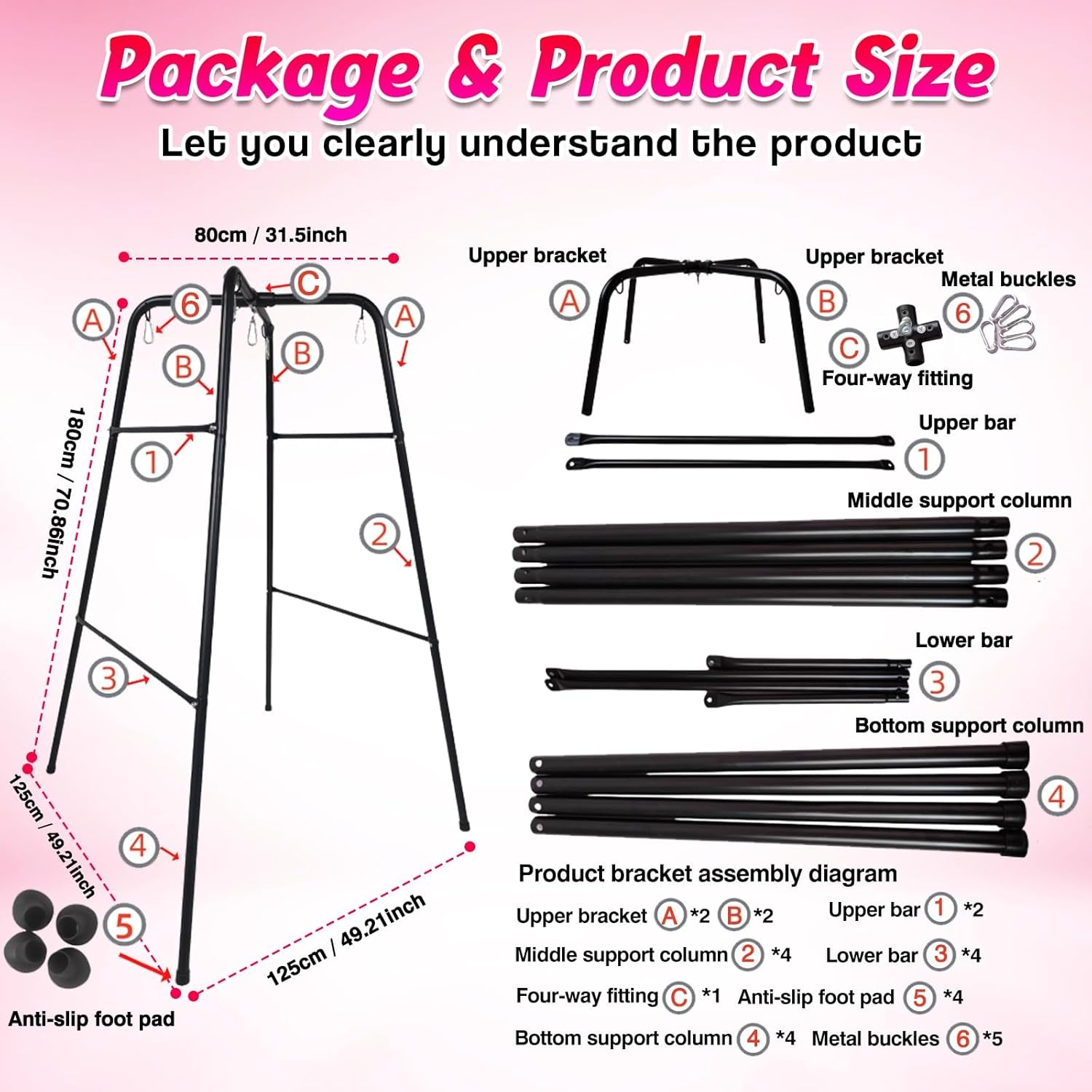DuskFrame Freestanding Sex Swing Frame 800 lbs Hold