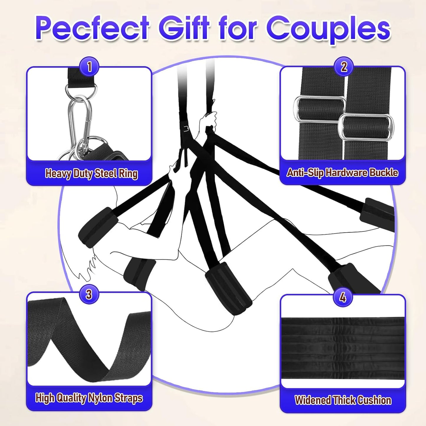 BlackLine Heavy-Duty Sex Swing for Couples