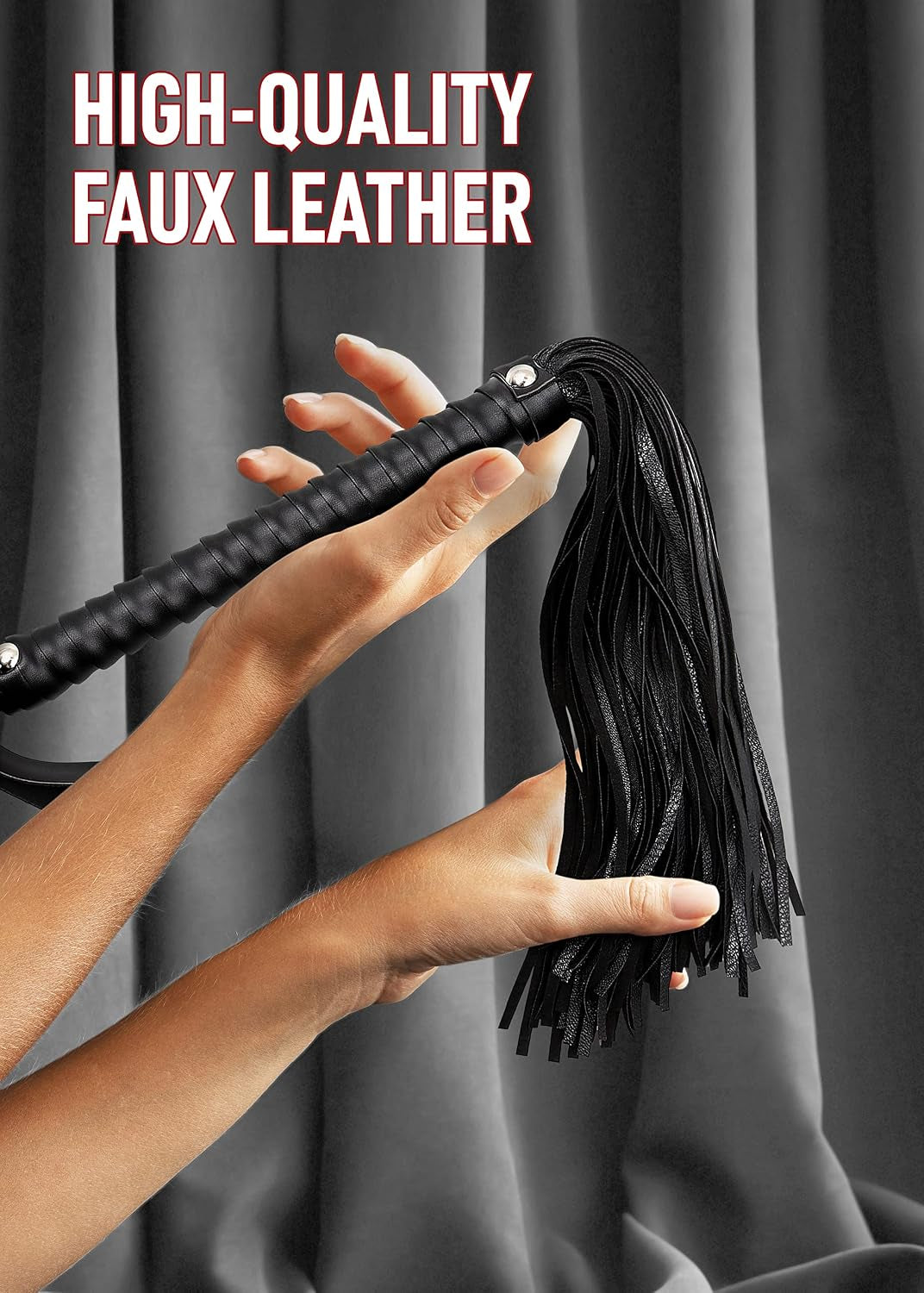 BlackTongue 23" Black Leather BDSM Flogger for Impact BDSM Play