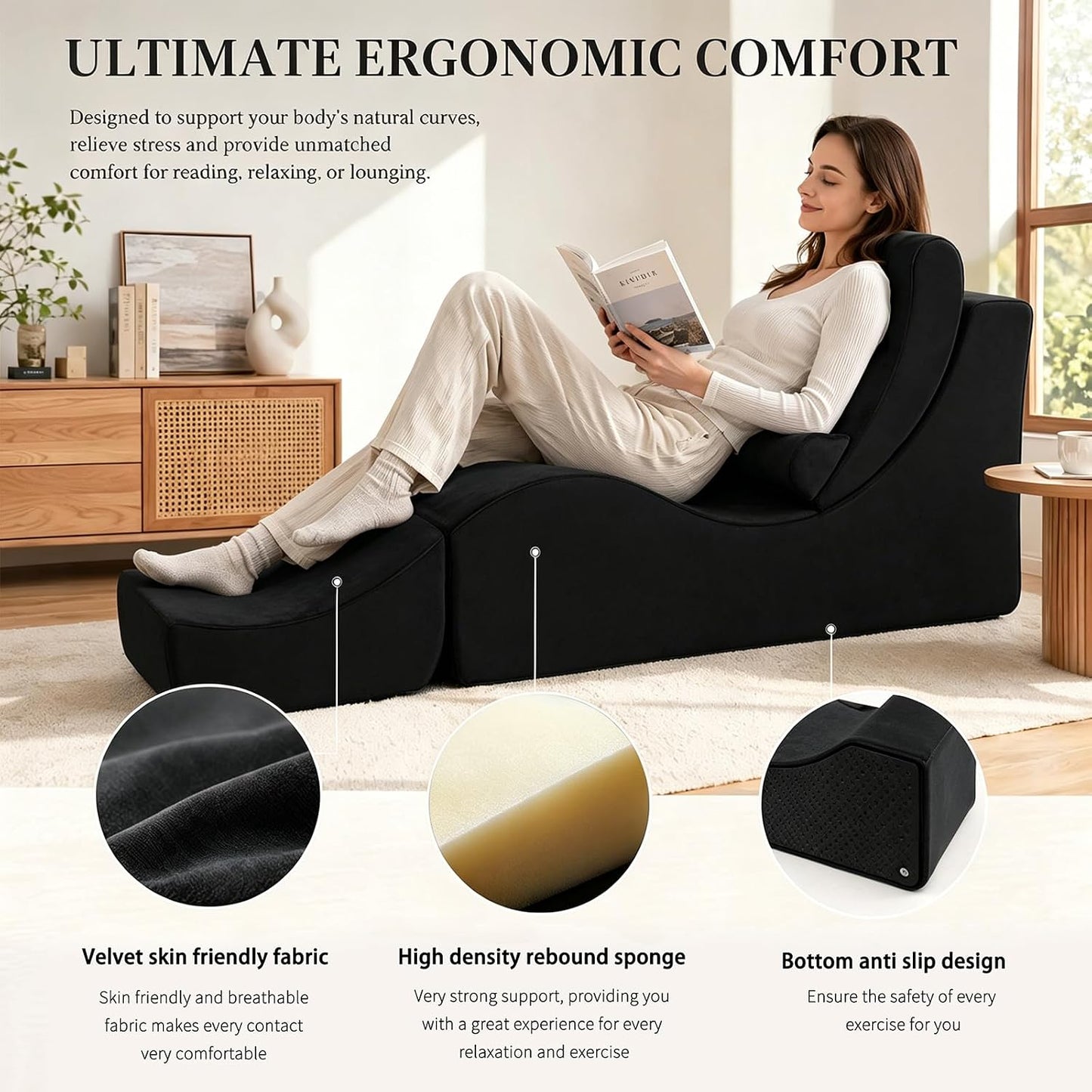 NocturneCurve Ergonomic Convertible Tantra & Sex Chaise