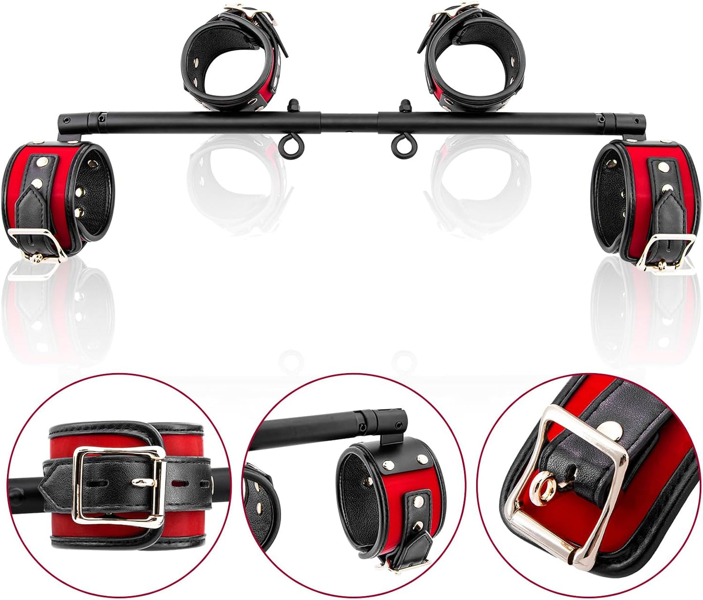 CaptiveSteel Locking BDSM Spreader Bar & Cuffs