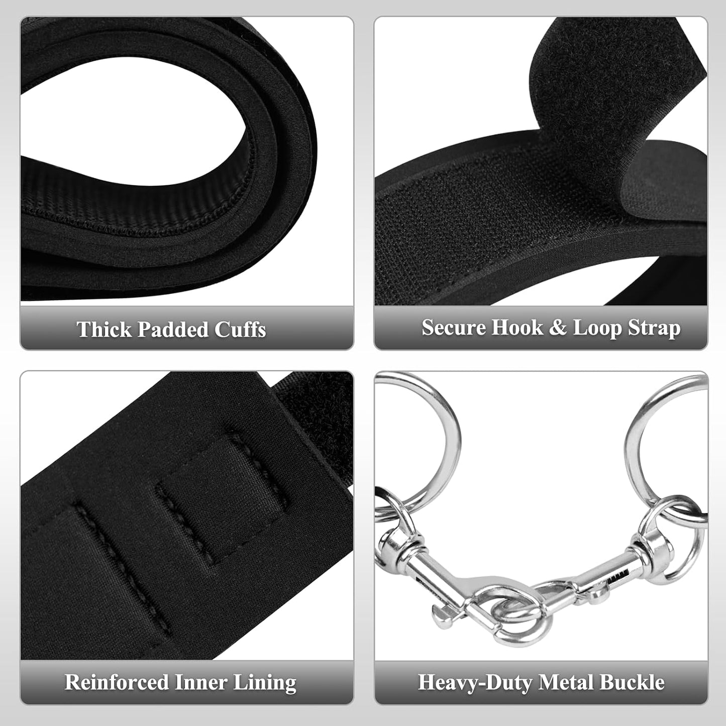 DuskTease Wrist & Thigh BDSM Cuff Restraint Set