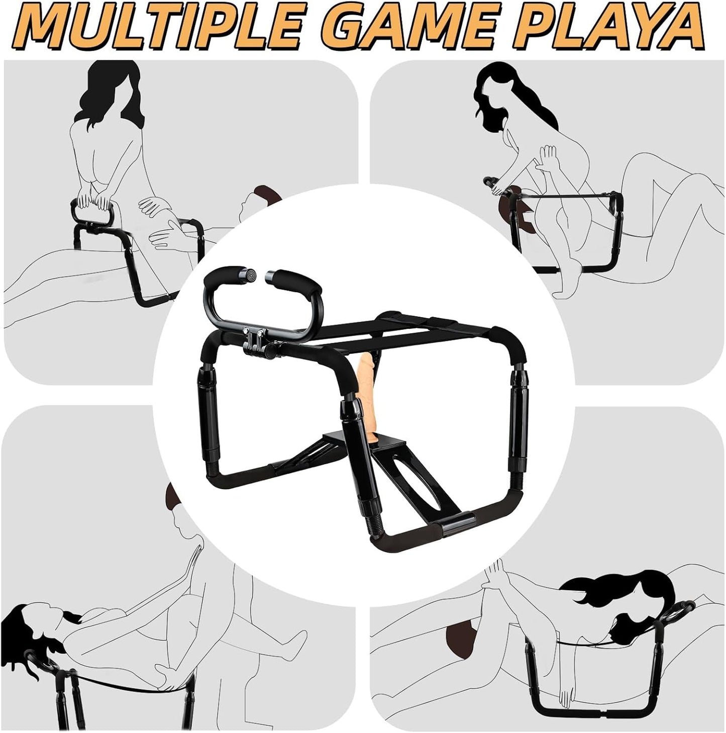 Sex Chair Adjustable Height Sex Furniture, Sex Multifunction Position Chair with Adjustable Handrail and Realistic Dildo, Sex Bench BDSM Novelty Dildo Mount Holder for Couples Festival Gifts