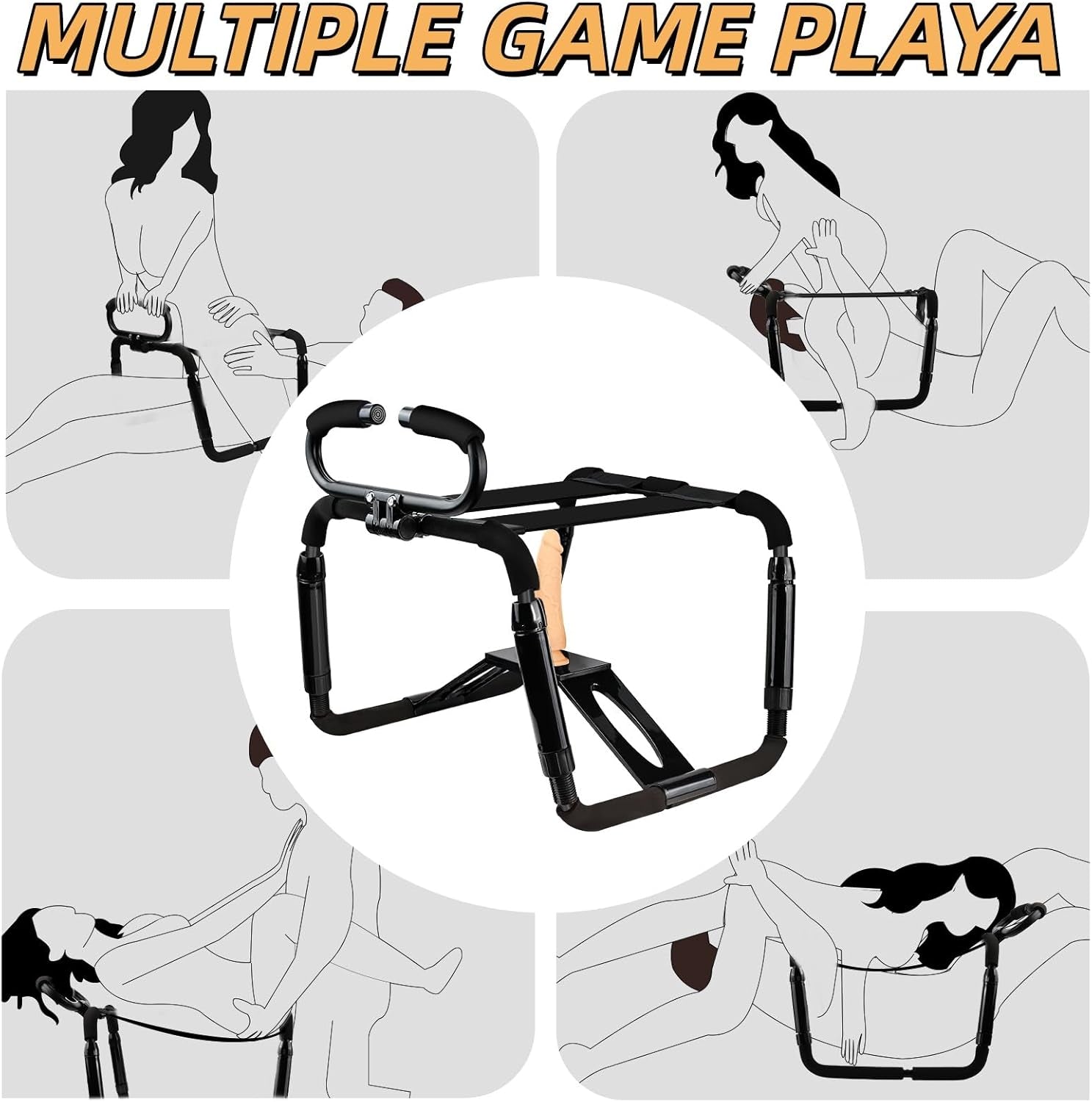 Sex Chair Adjustable Height Sex Furniture, Sex Multifunction Position Chair with Adjustable Handrail and Realistic Dildo, Sex Bench BDSM Novelty Dildo Mount Holder for Couples Festival Gifts