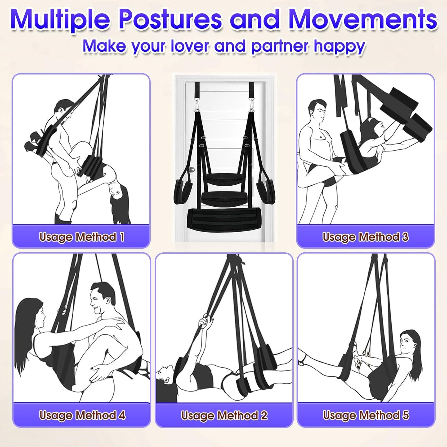 BlackLine Heavy-Duty Sex Swing for Couples