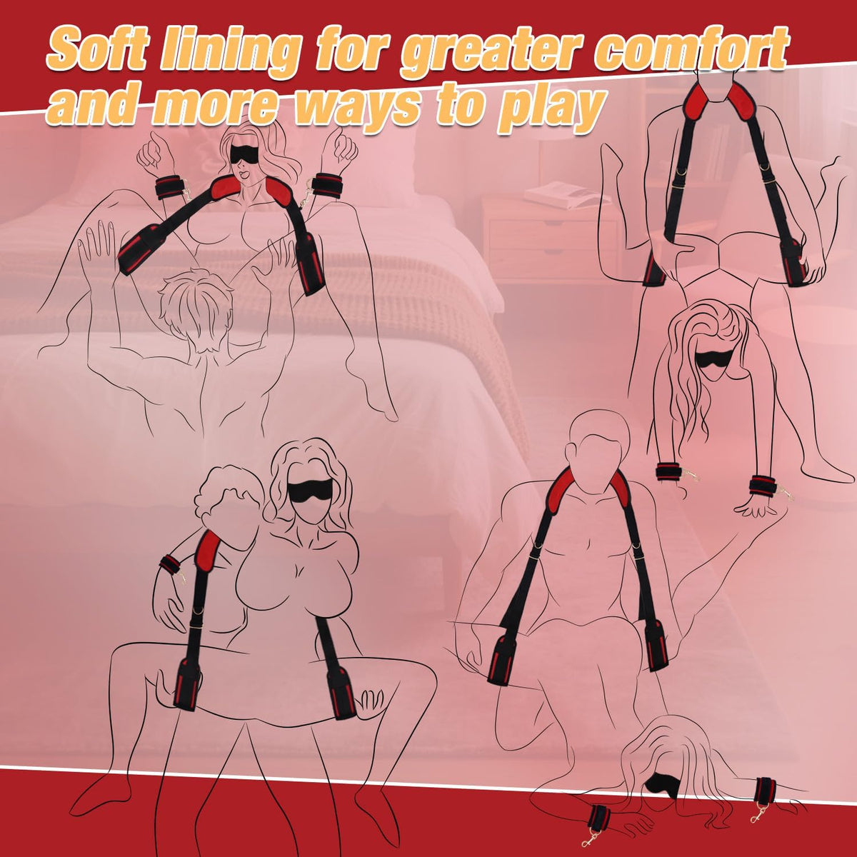 BDSM Bondage Set for Couples, Beginner Sex Toys & Restraint Gear Tools