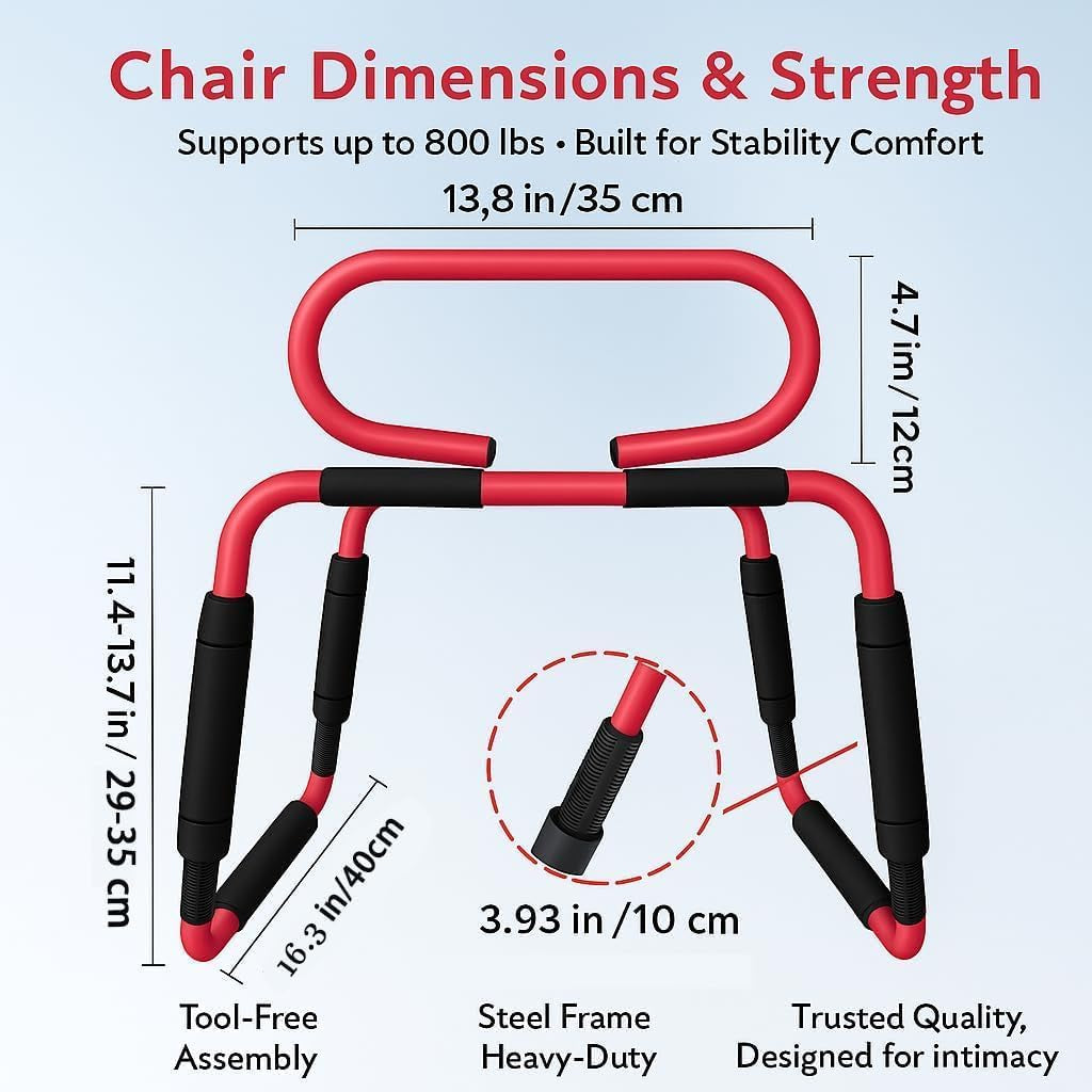 CrimsonRise Adjustable Sex Chair with Handrail