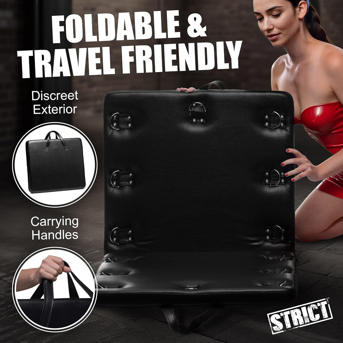 DarkSlab Foldable Padded Bondage Board with 14 D-Rings