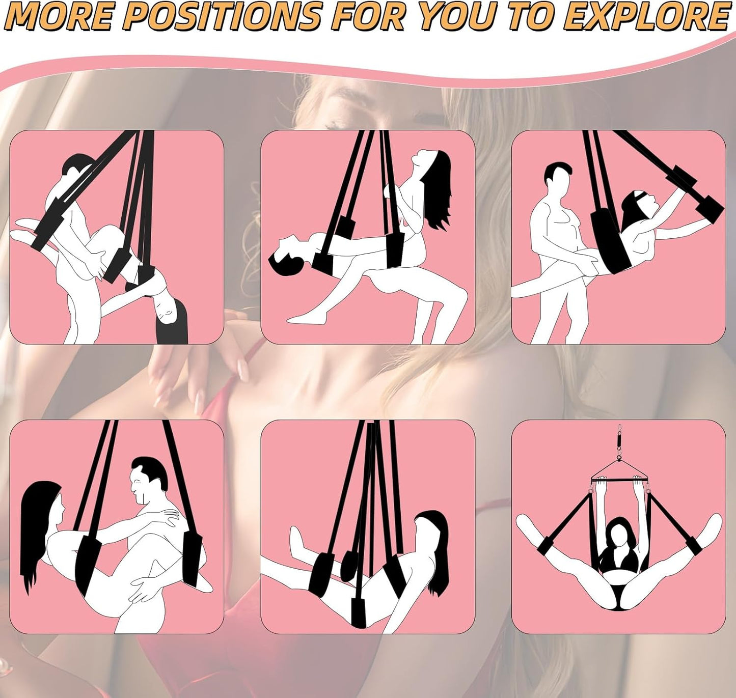 Luxury 3Rd Gen 180° Spinning Sex Swing – Ultra-Soft Fluffy Liner,Steel Triangle Support, 600 Lbs Capacity – Designed for Couples