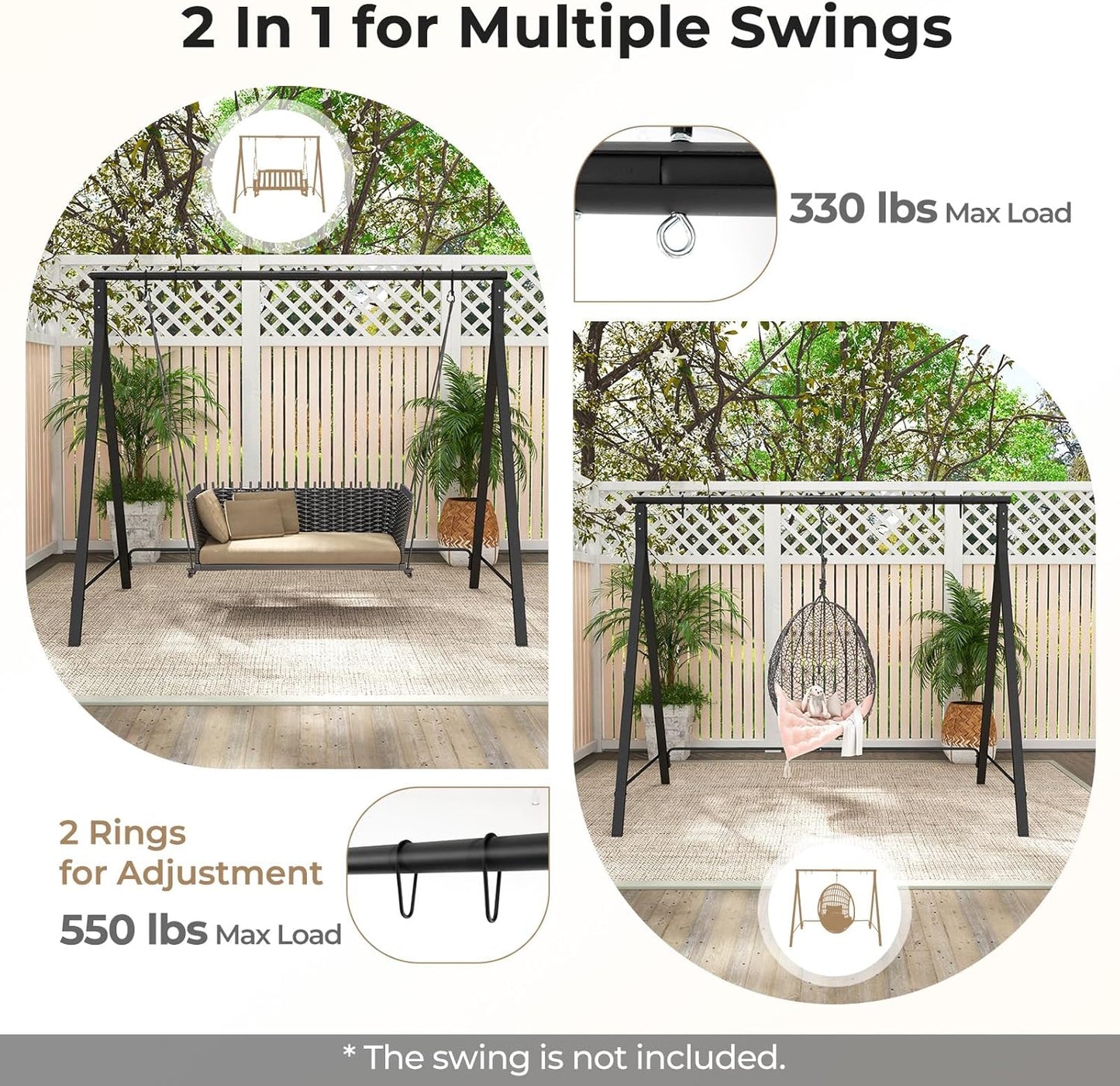 ViceAtlas Sex Swing Stand | 4-Ring Metal A-Frame