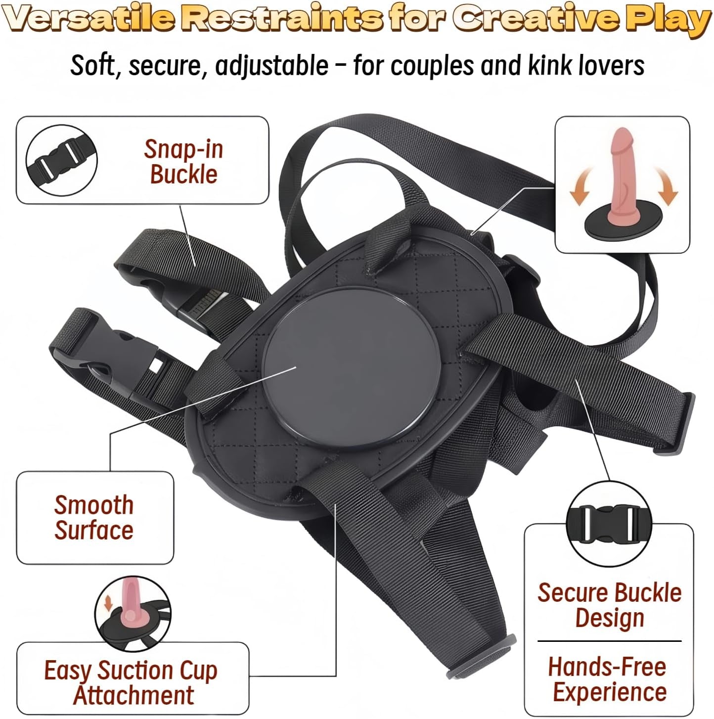 FreeRein Adjustable Hands-Free Dildo Saddle Mount
