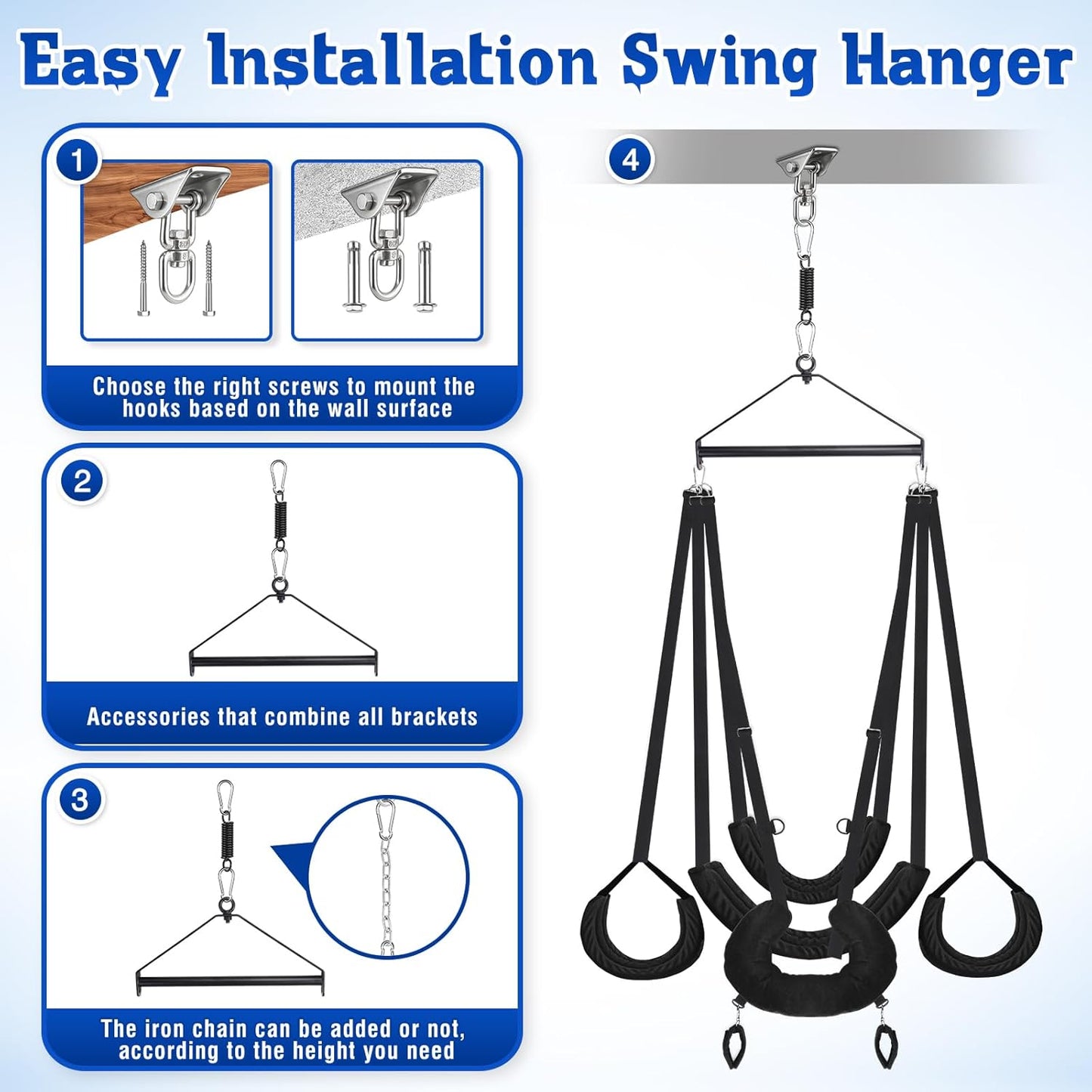 OrbitAnchor Upgraded 360° Sex Swing Mount | Heavy Duty Ceiling Swing Holder