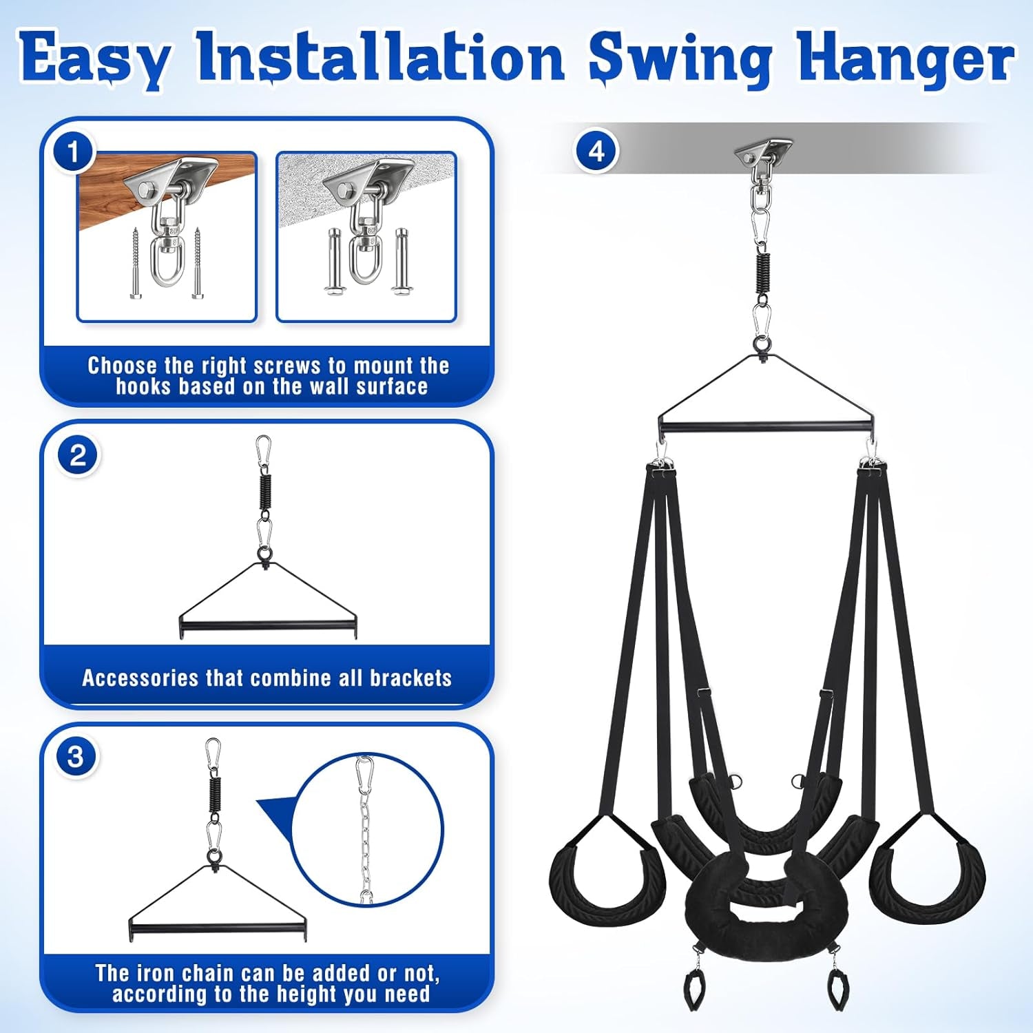 OrbitAnchor Upgraded 360° Sex Swing Mount | Heavy Duty Ceiling Swing Holder