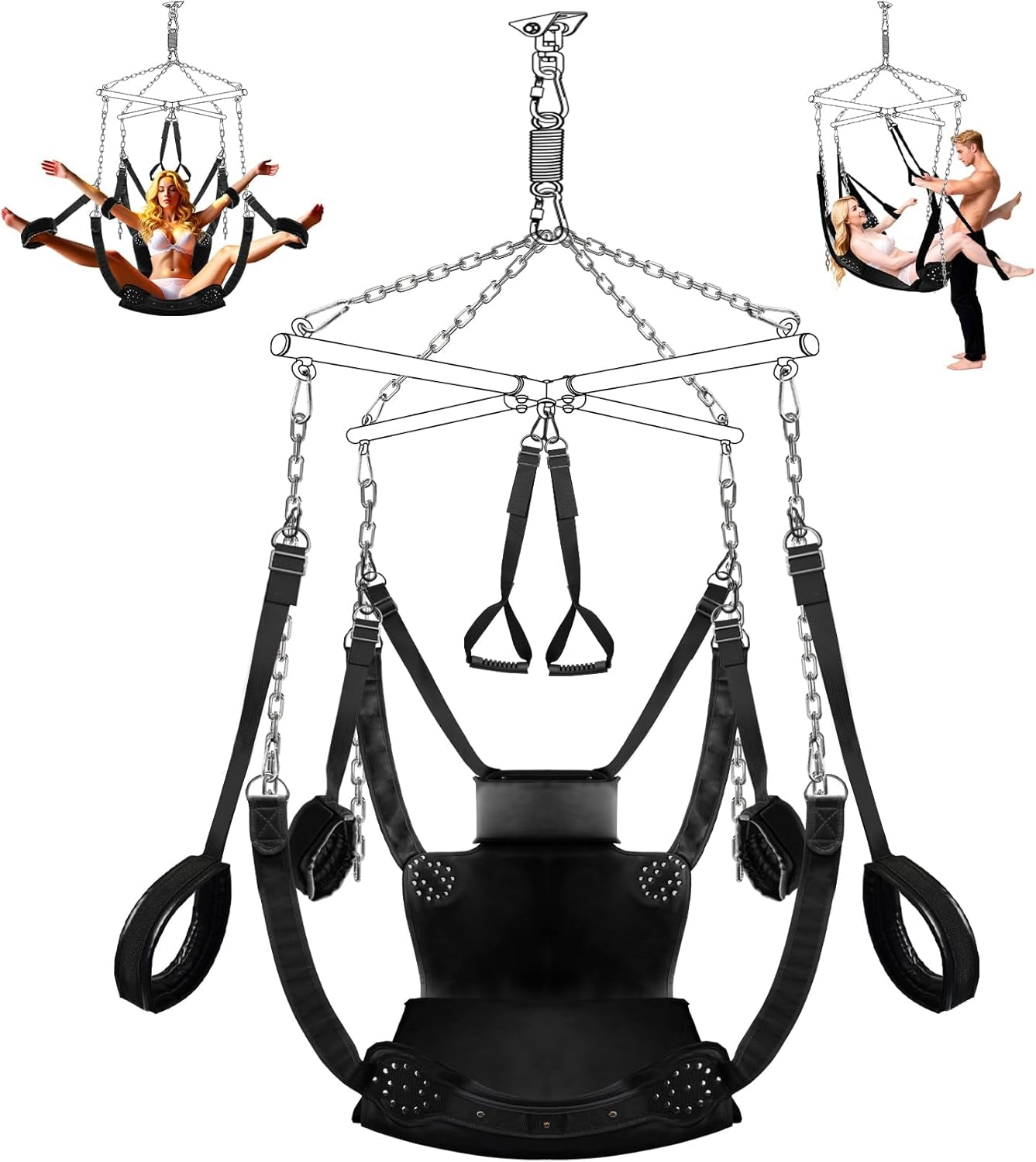 RaptureX 360° Spinning Sex Swing – Steel Frame, 800 Lb Capacity