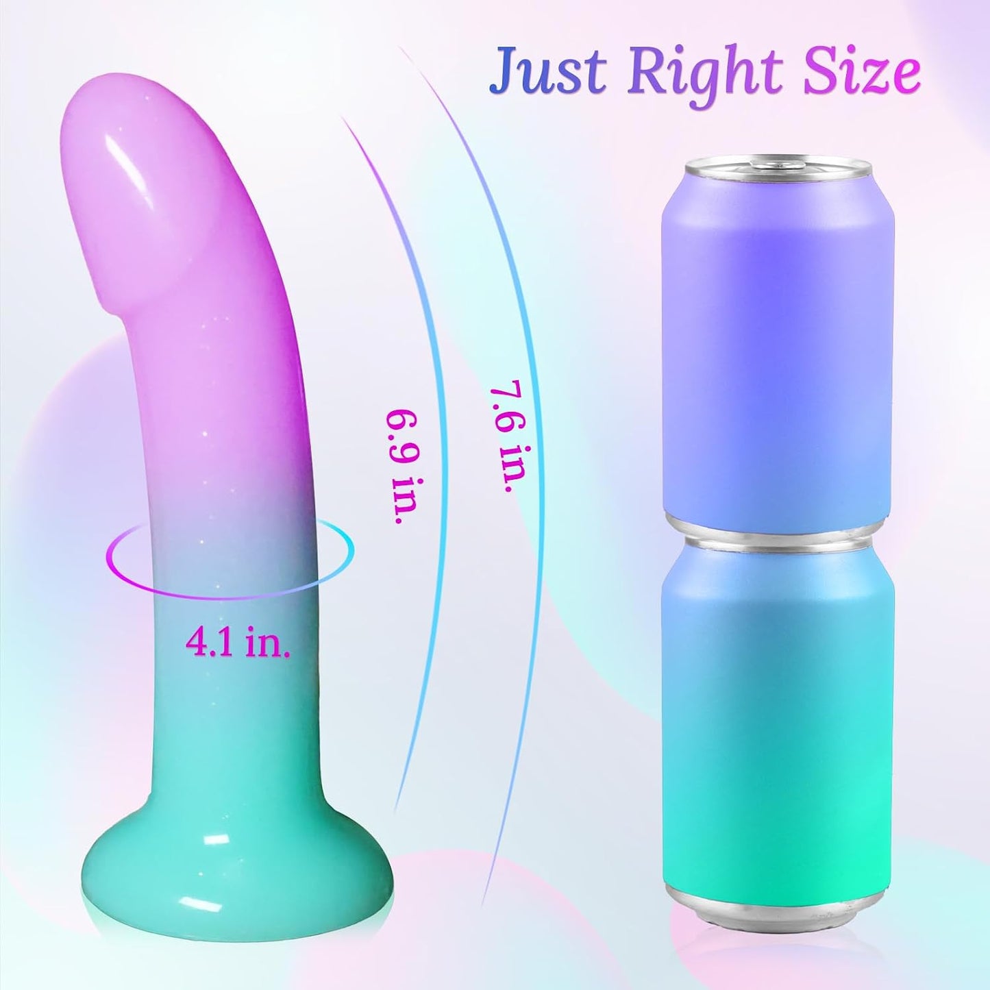 NightGlow 7.6in Silicone Strap On & Harness Set