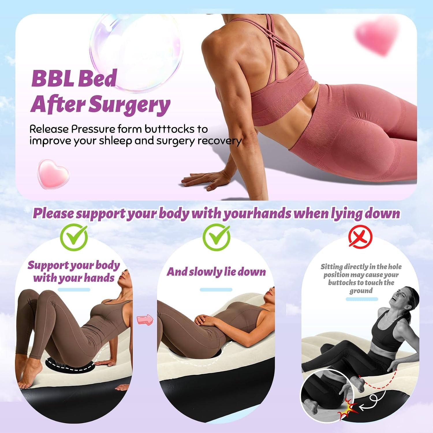 CaramelContour Inflatable Sex Sofa & BBL Recovery Bed