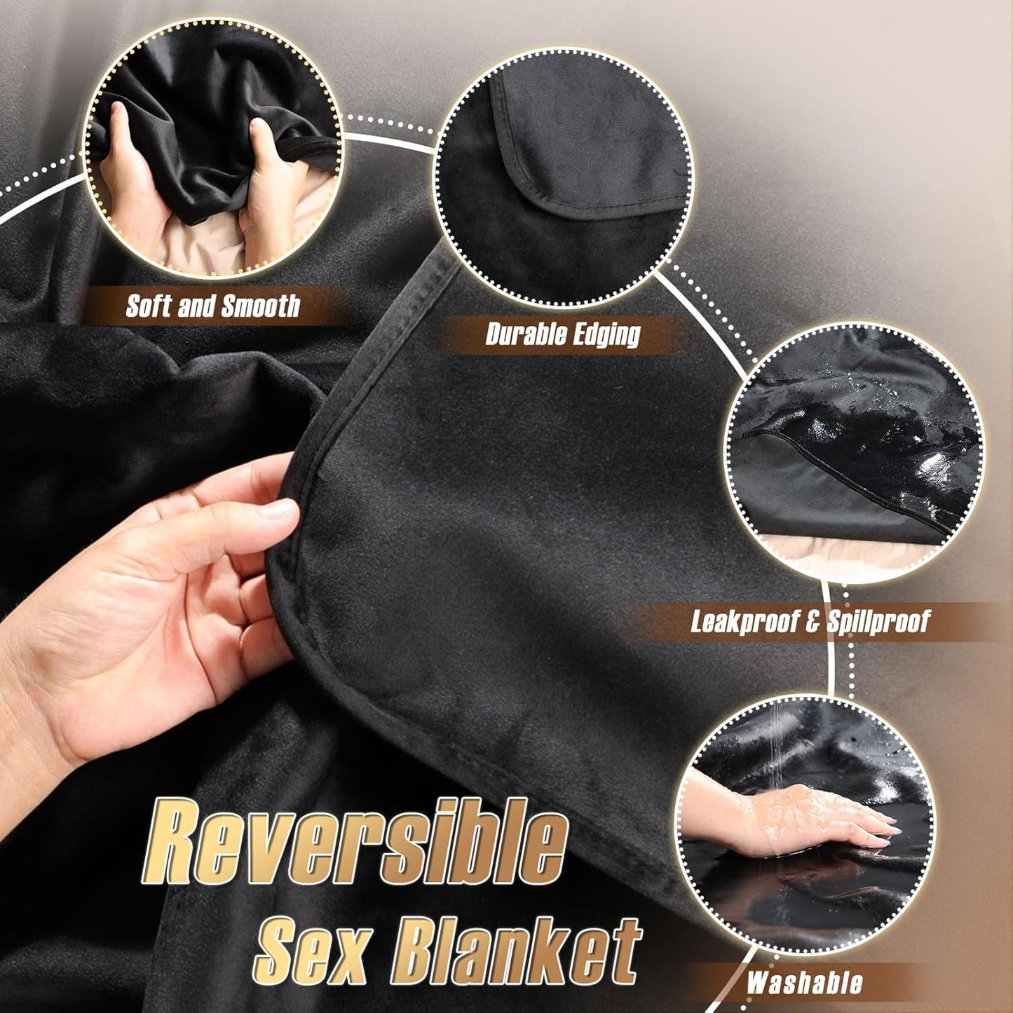 Mini Sex Blanket Waterproof and Stainproof, 36*26 Inch 3 Layer Leakproof Mattress Protector Intimacy Blanket for Bed Sex, Reusable Stainproof Sex Mat for Solo/Couples Hotel & Car Messy Play Protection