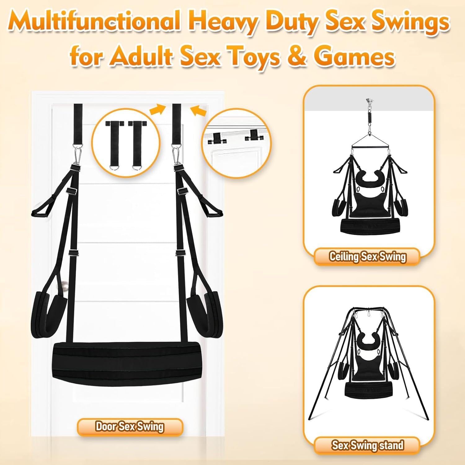 NoirSway Heavy-Duty BDSM Sex Swing for Couples