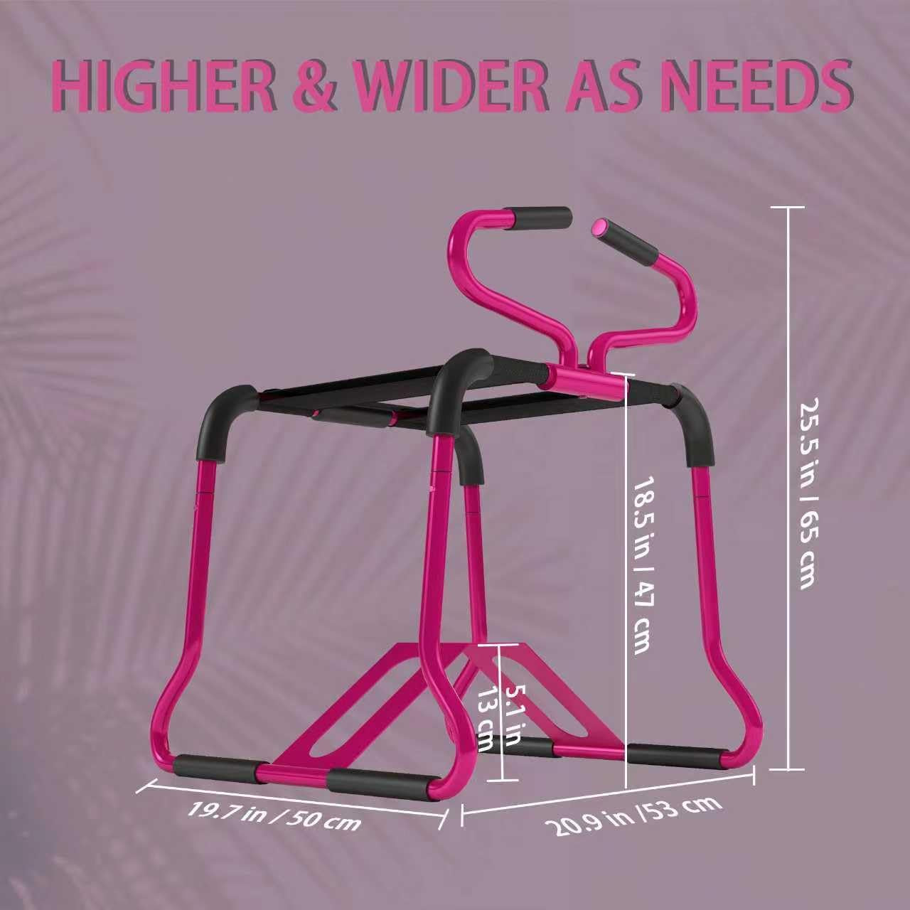 RoséLift Rose Pink Sex Chair with Handrails