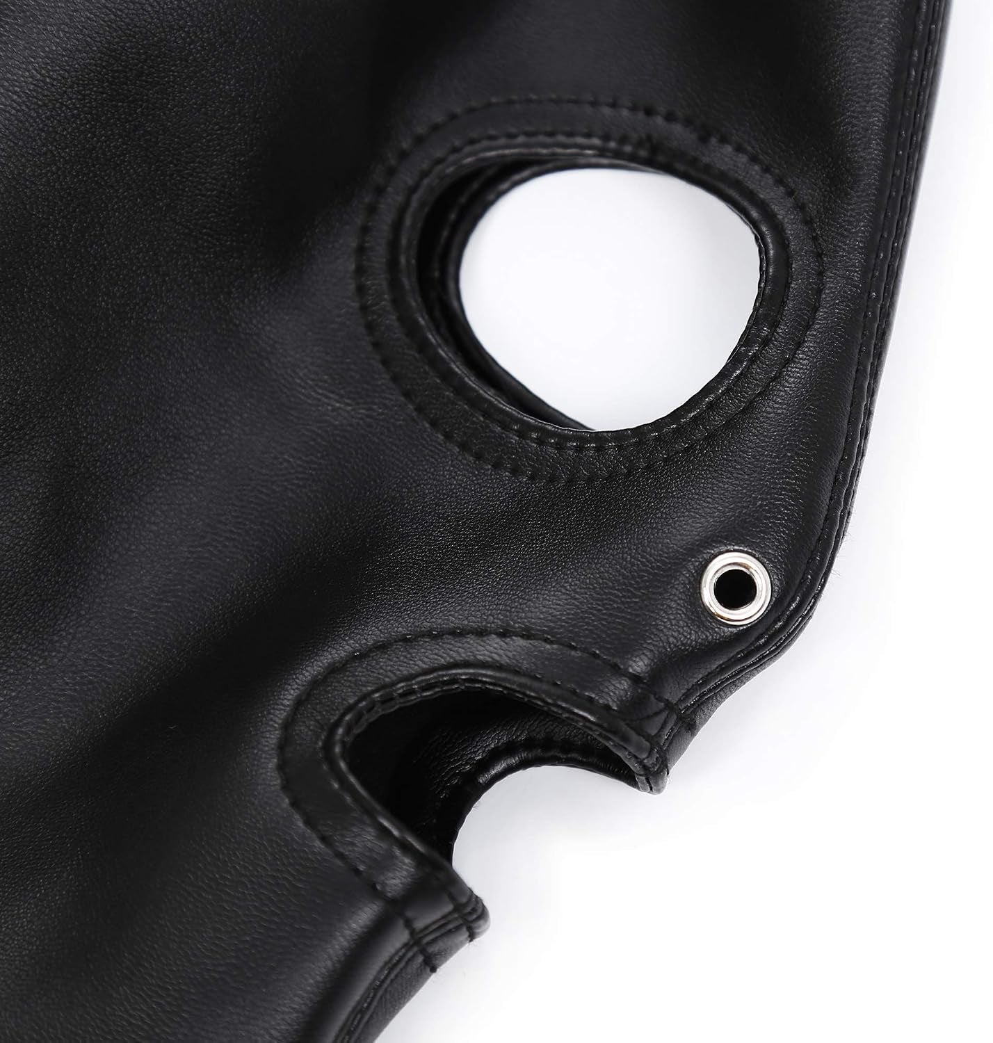 SableRite PU Leather Bondage Mask Hood with Wig
