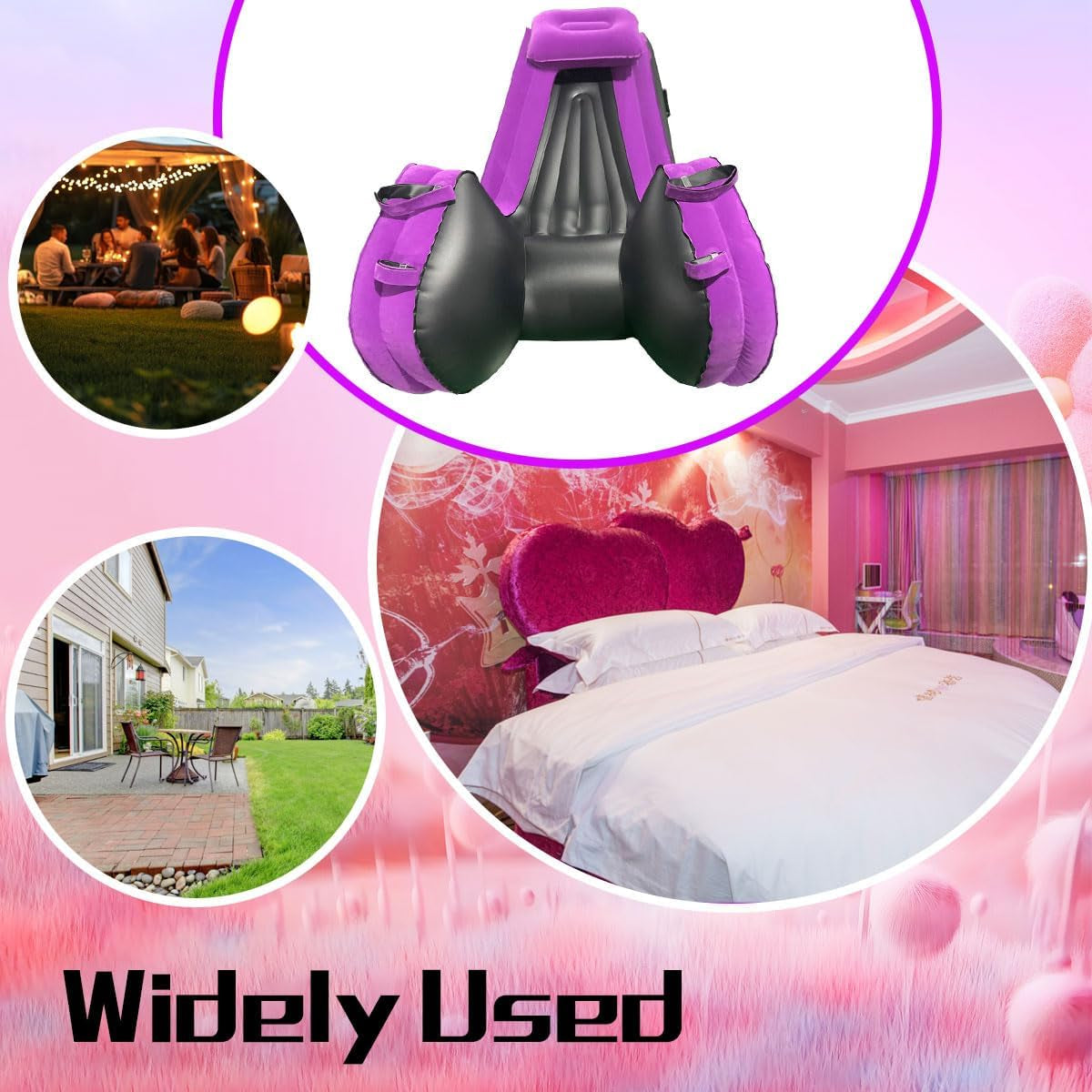 Sex Furniture Inflatable Sex Sofa for G Spot Position Aid BDSM Sex Toys Bed with Inflatable Sex Pillow & Automatic Air Pump for Couples Bedroom Living Room Garden Camping