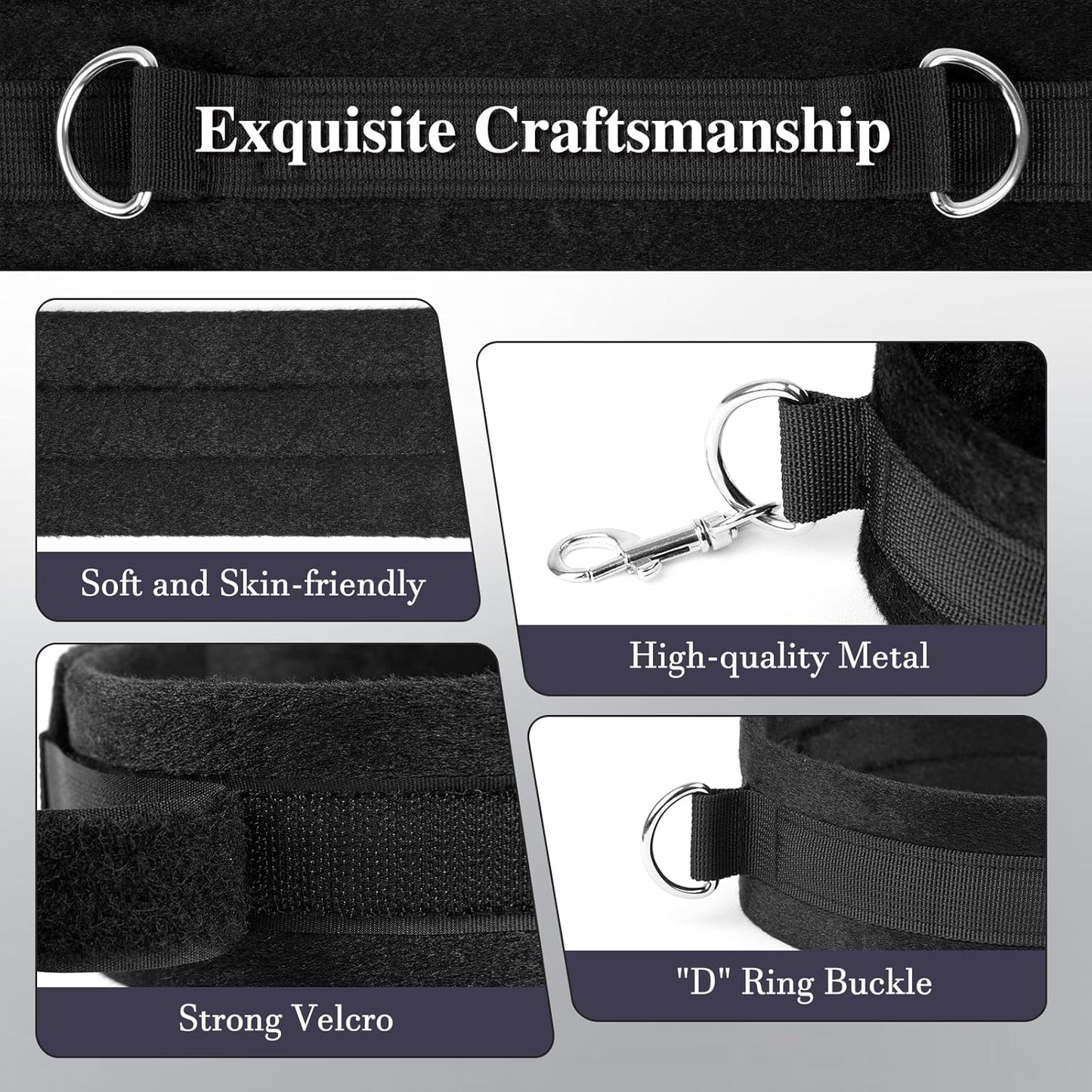 VelourBind Restraint Set – Wrist, Thigh & Ankle Cuffs