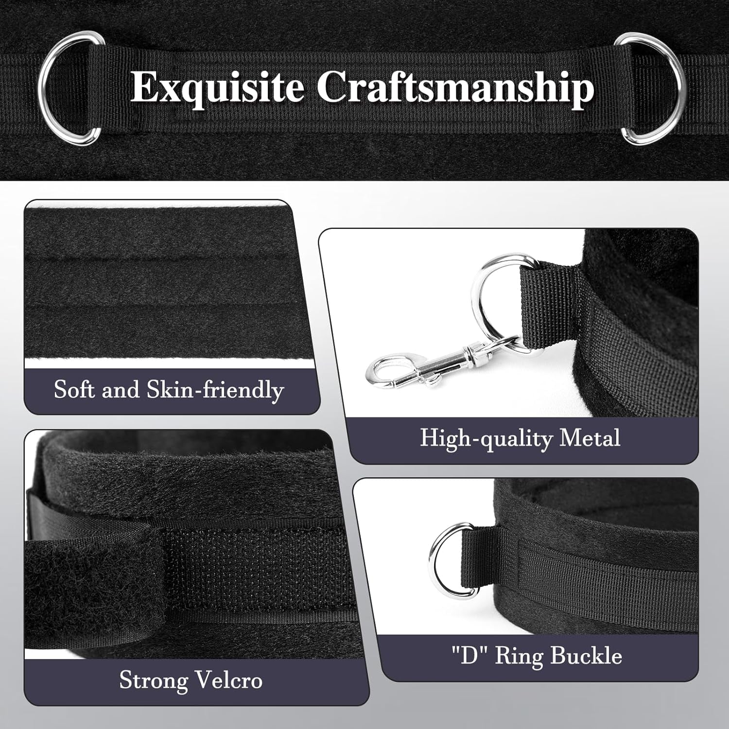 VelourBind Restraint Set – Wrist, Thigh & Ankle Cuffs