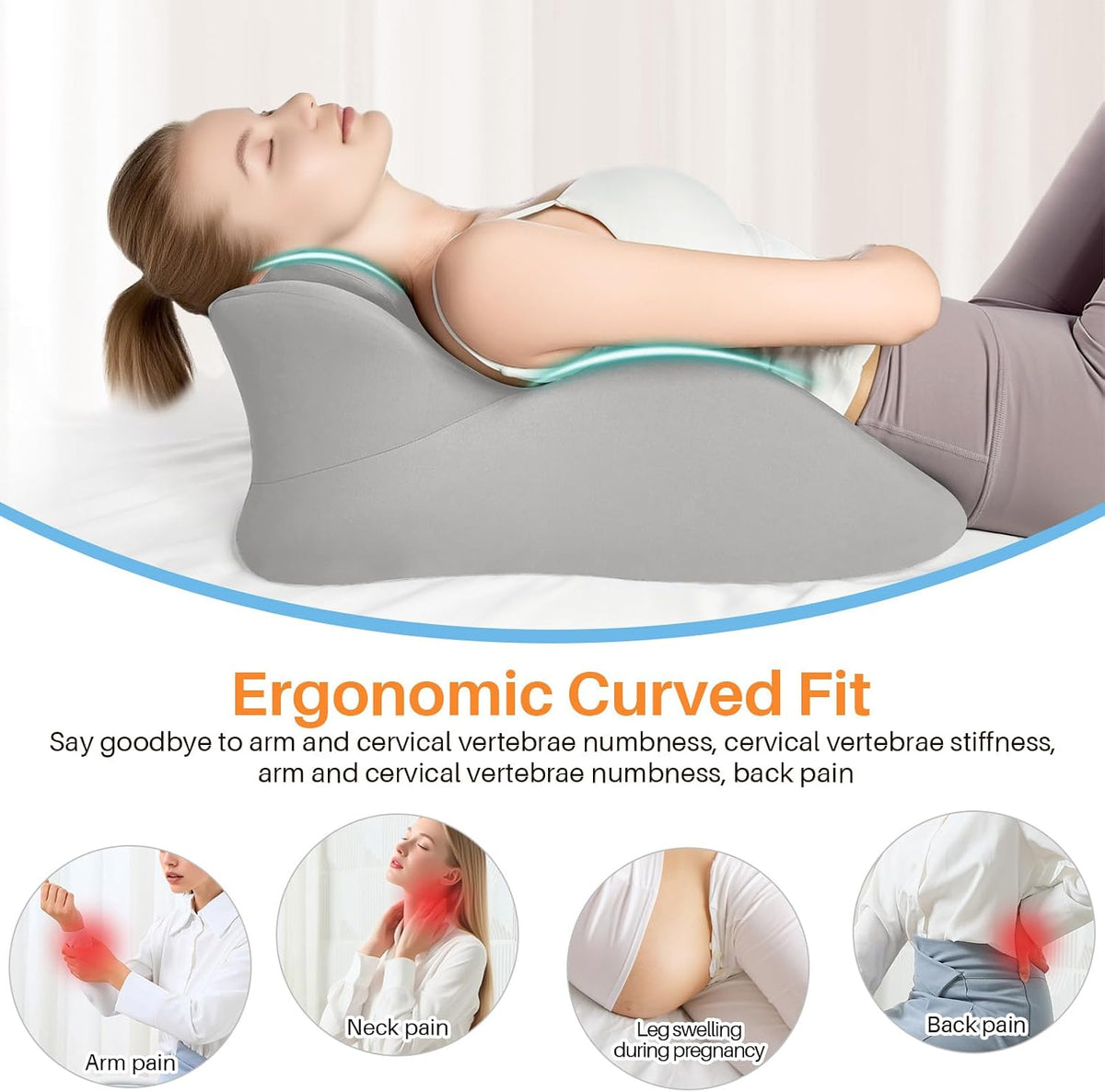 DuskRise Memory Foam Sex Wedge Pillow with Removable Neck Pillow
