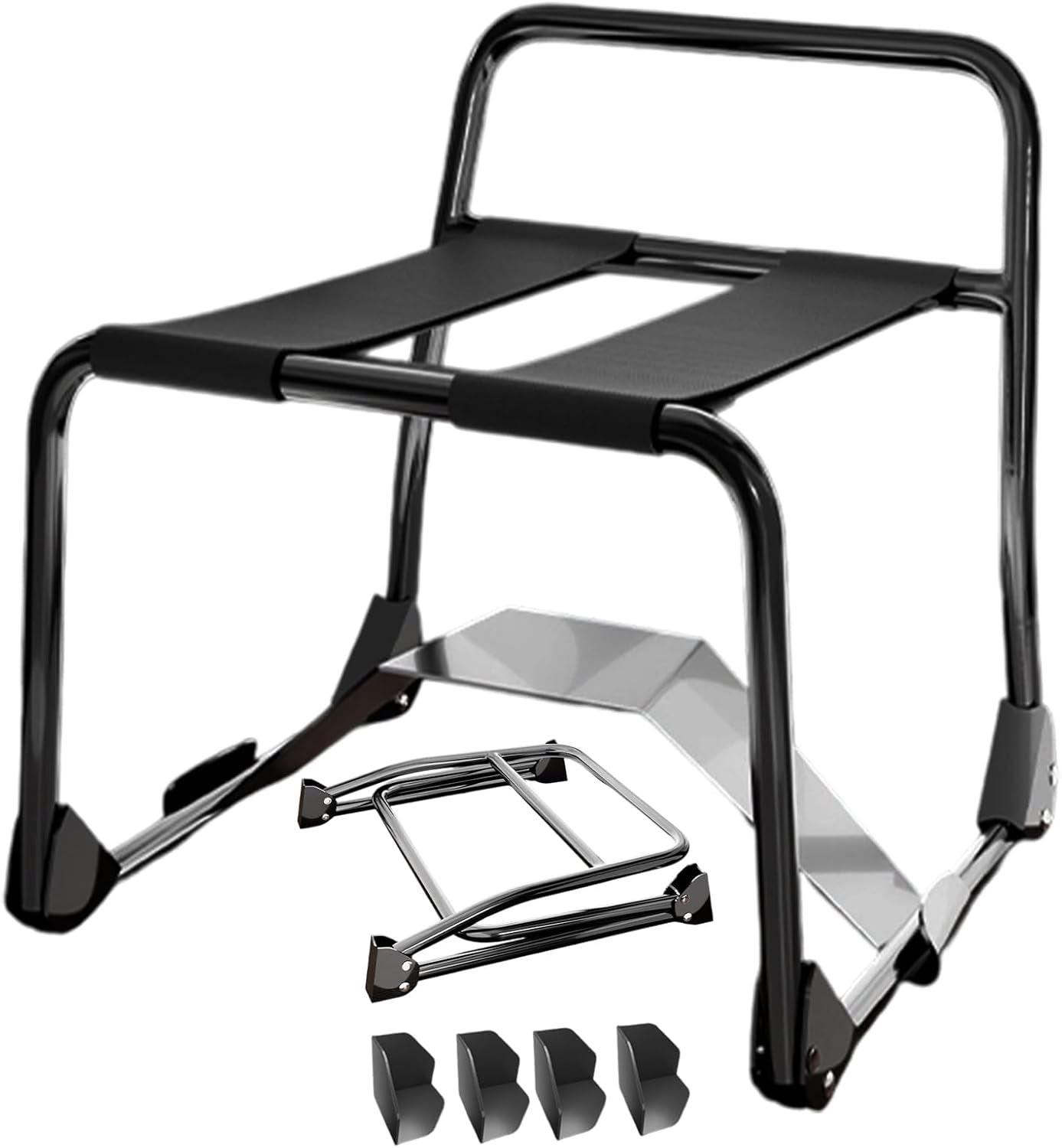 Folding Sex Chair, Sex Position Enhancer Chair,Large Size Position Aids Chair with Handrail Novelty Sex Toy Sex Games Portable Sex Bench for Couples Adult SM Games (Dark Black)