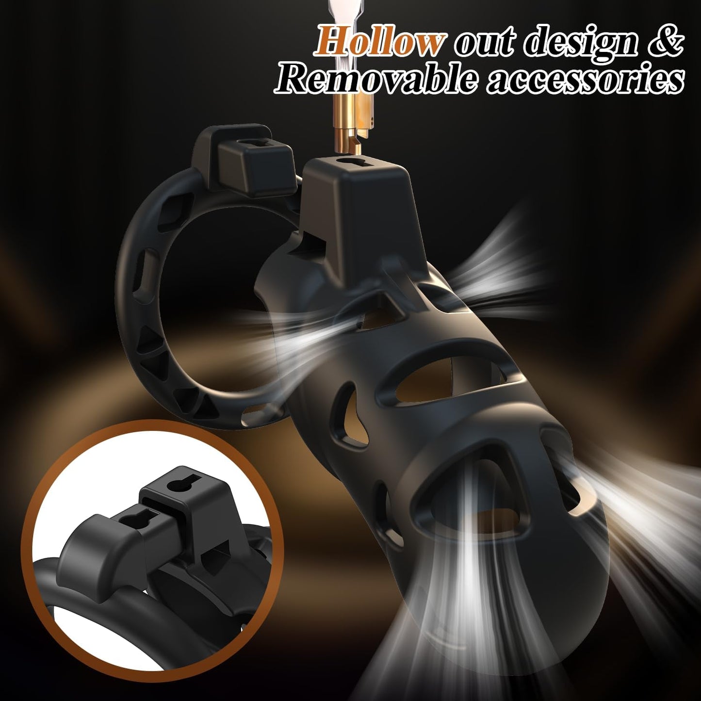 TotalControl Chastity Cage Kit – 3 Rings, Plug & Hidden Lock Set