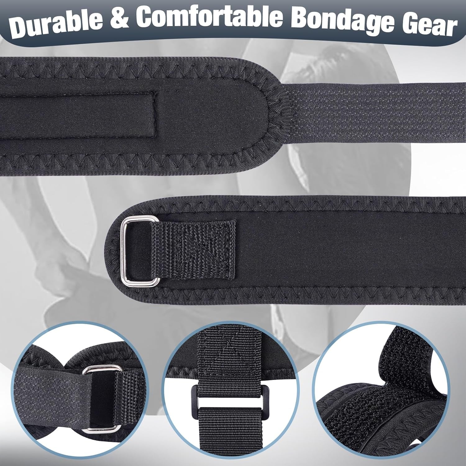 Vibrating Anal Hook BDSM Kit Neck to Wrist Bondage Restraint Set with Ball Gag, Couple Sex Toys Adjustable Collar behind Back Handcuffs Straps Bed SM Game Tool for Couples, Roleplay & Bedroom Fun