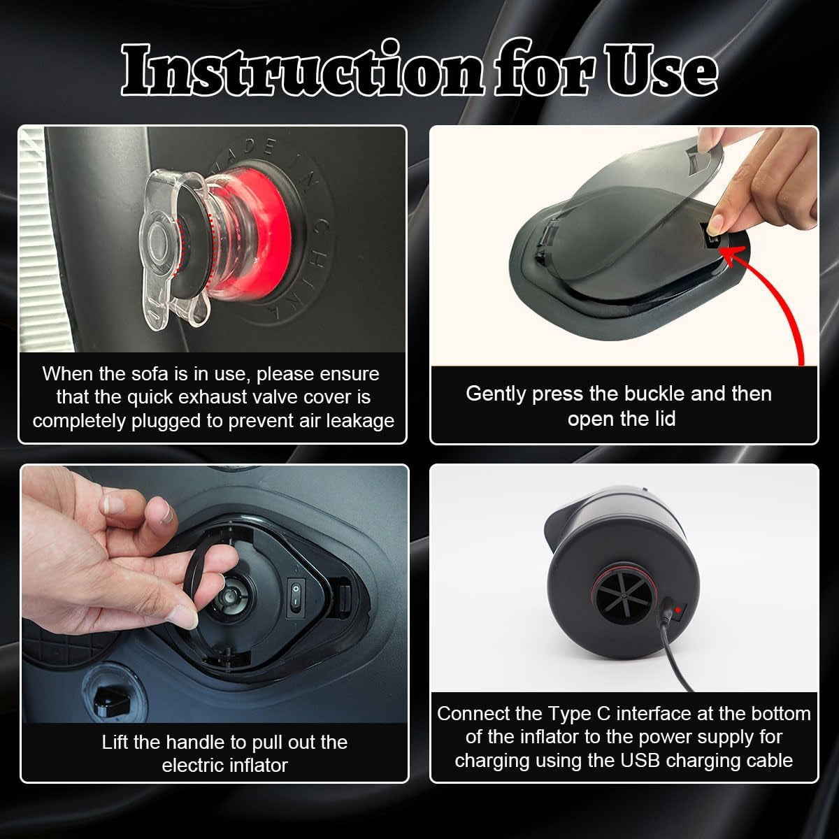 Inflatable Sex Sofa Chair with Automatic Air Pump,  Sex Bondage Furniture for Couples BDSM Games, Adult Sex Toys Cushion Pillow for Women Sexual Pleasure, Red