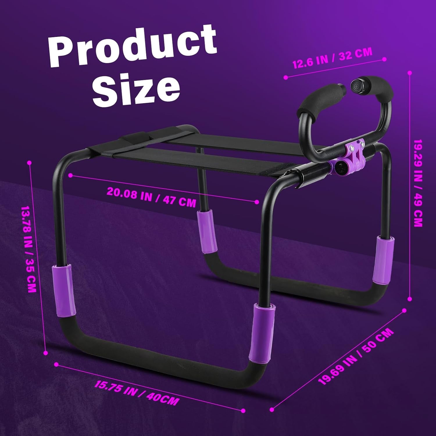 MidnightReign Foldable Sex Chair with Dildo Mount & Handrails